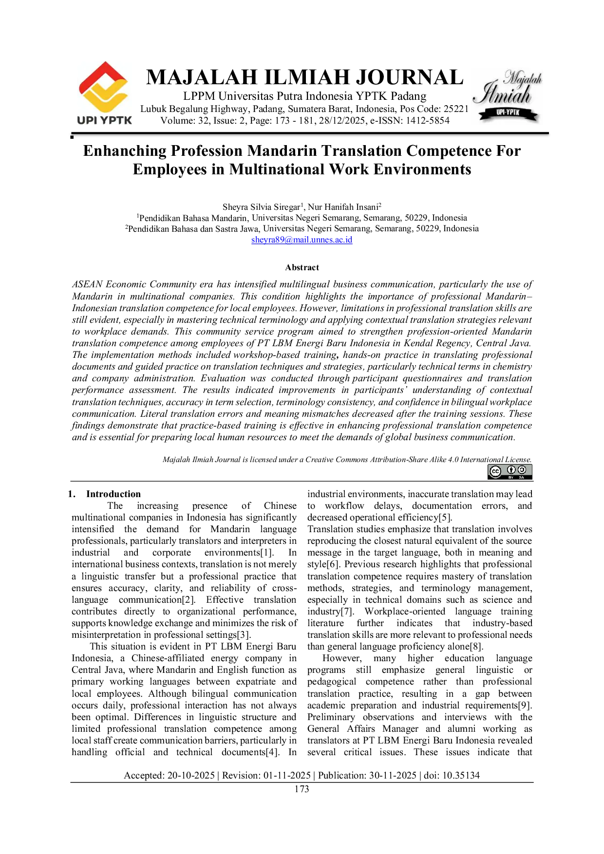 JURIS The Enhanching Profession Mandarin Translation Competence For Employees In Multinational Work Environments