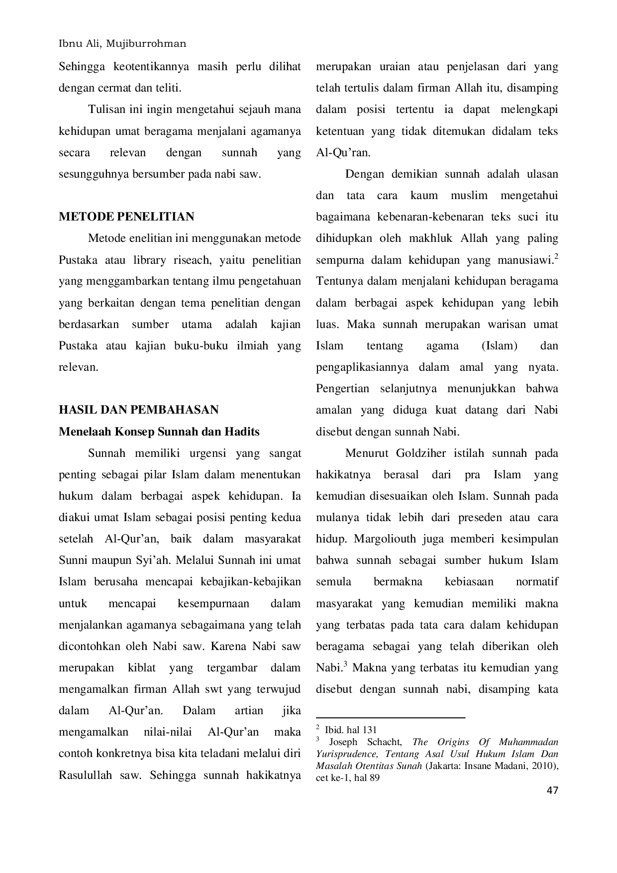 JURIS Relevansi Hadits Dalam Tradisi Kehidupan Umat Beragama