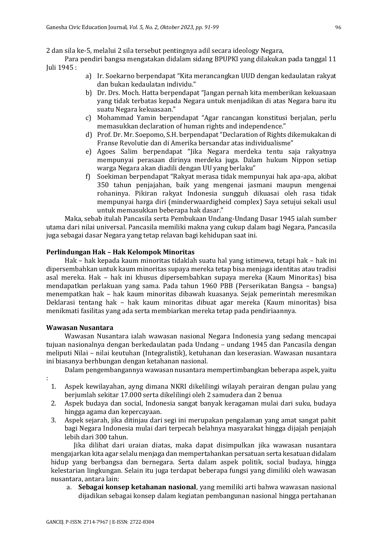 JURIS Implementasi Hak Asasi Manusia Bagi Kaum Minoritas Berdasarkan Sila Ke 5