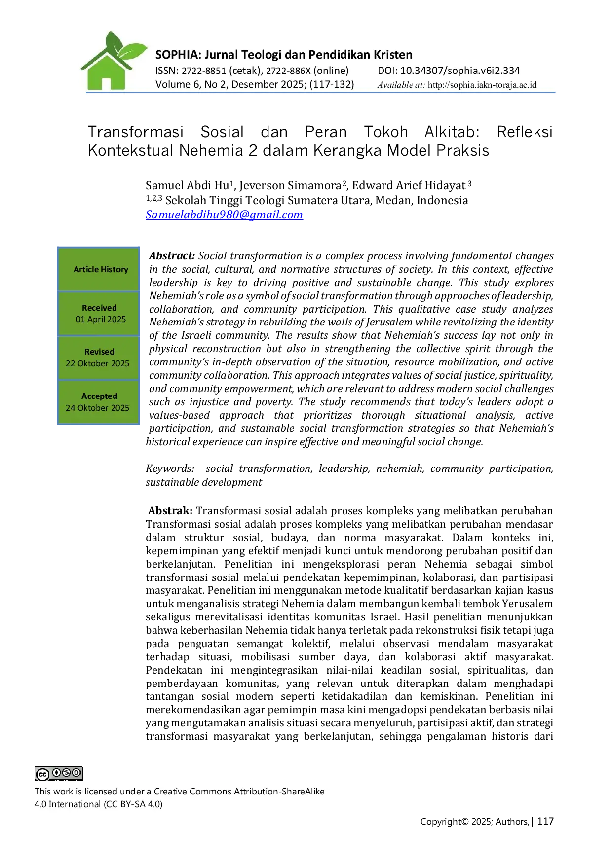 JURIS Transformasi Sosial dan Peran Tokoh Alkitab