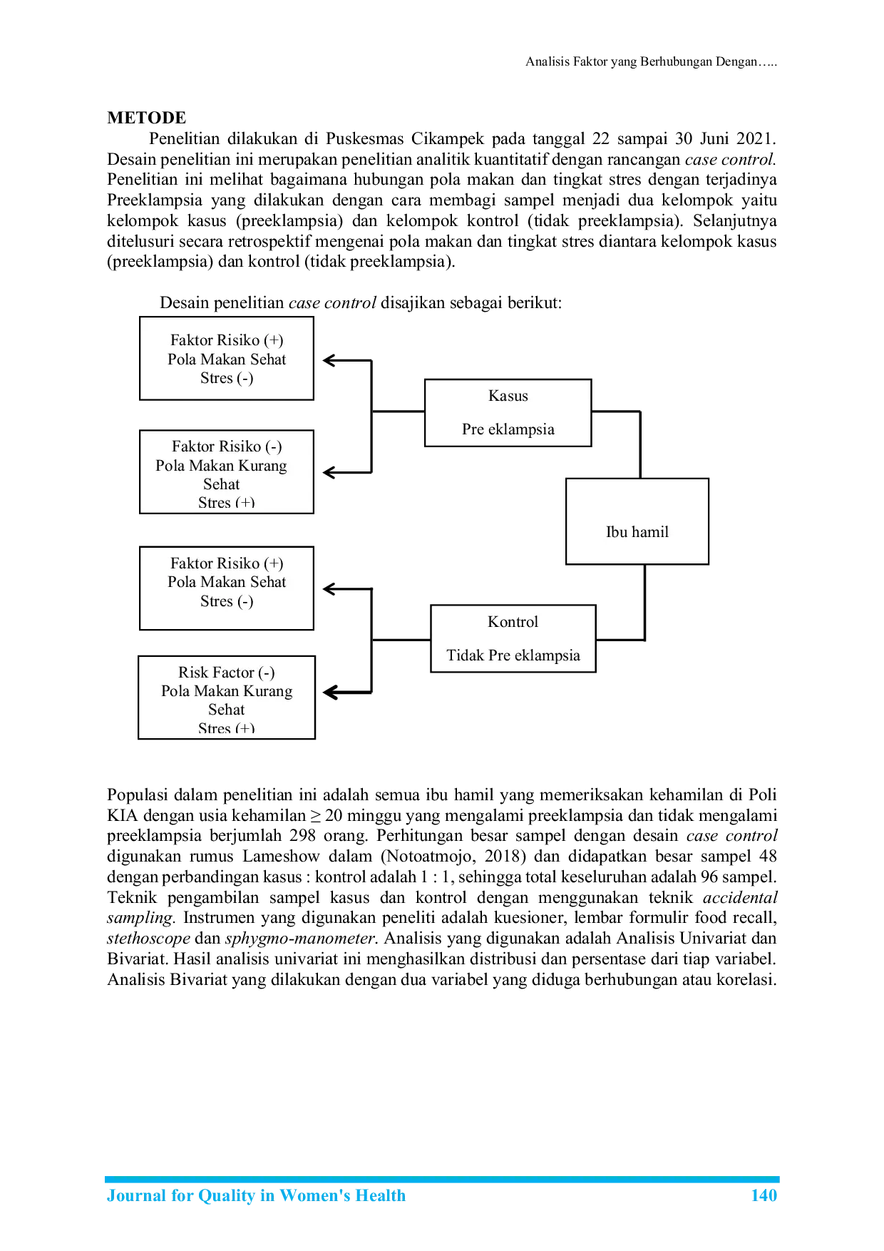 JURIS Analisis Faktor yang Berhubungan Dengan Tingkat Kecemasan Pada Ibu Bersalin Sectio Caesarea Pada Era Pandemi di Rumah Sakit Restu Kasih Jakarta Tahun 2021