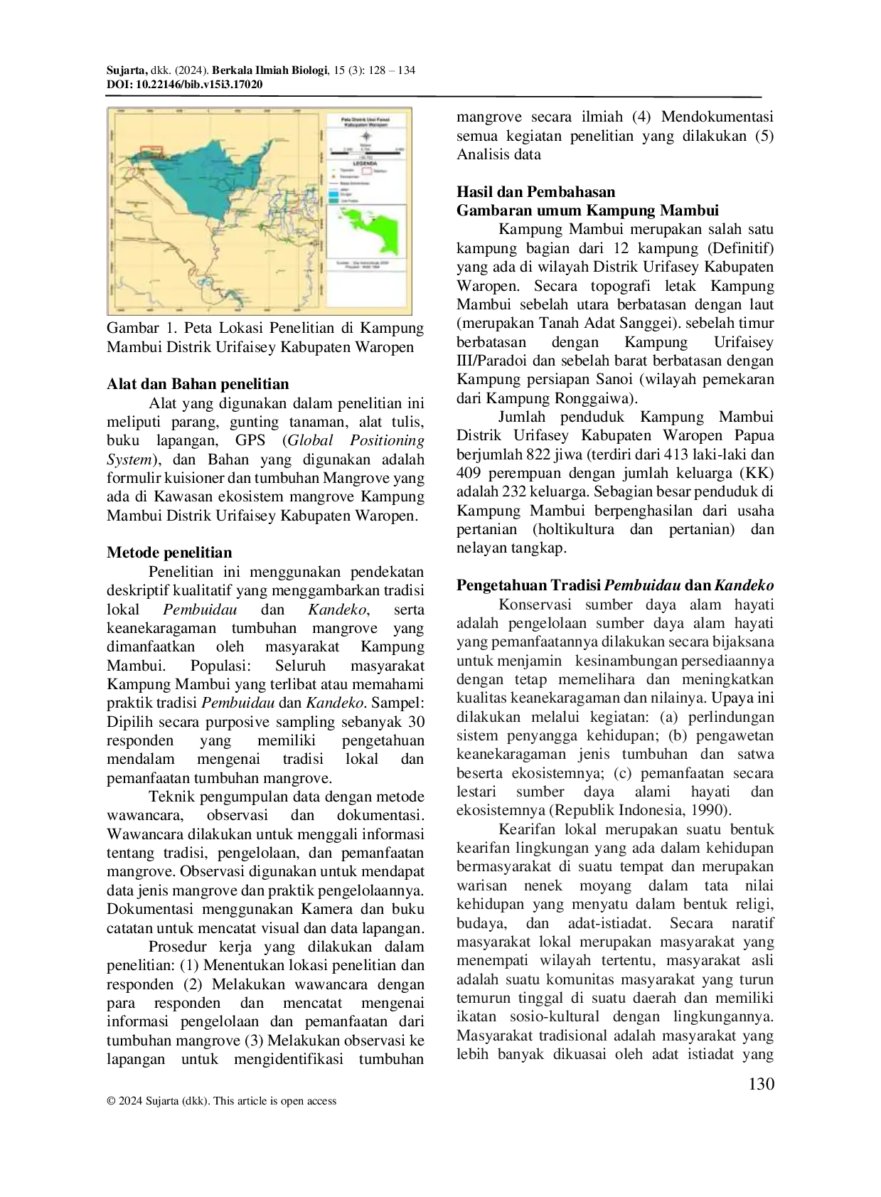 JURIS Tradisi Pembuidau Dan Kandeko Di Kampung Mambui Distrik Urifaisey Kabupaten Waropen Papua Dalam Pelaksanaan Etnokonservasi Tumbuhan Mangrove