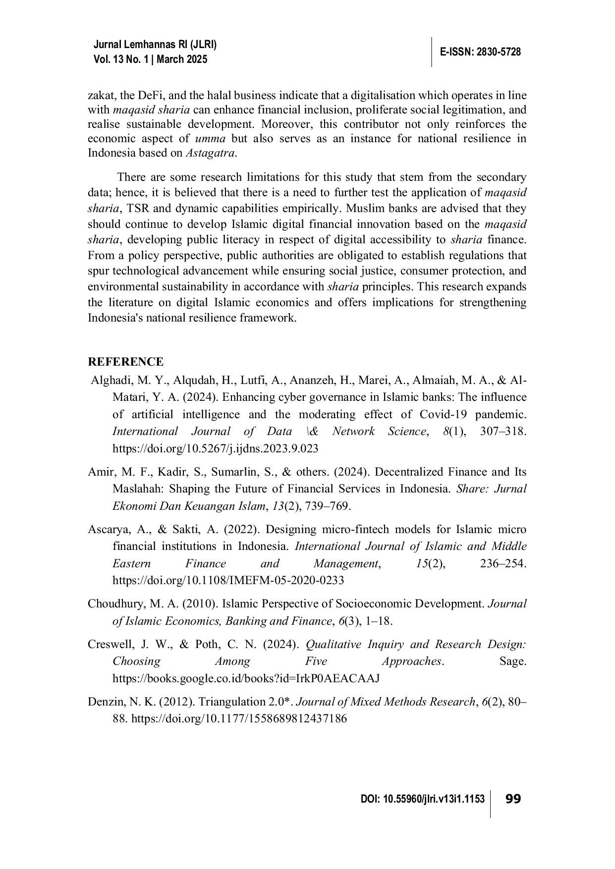 JURIS Digitalisation of Islamic Economy and Maqasid Sharia for Social Resilience and Welfare