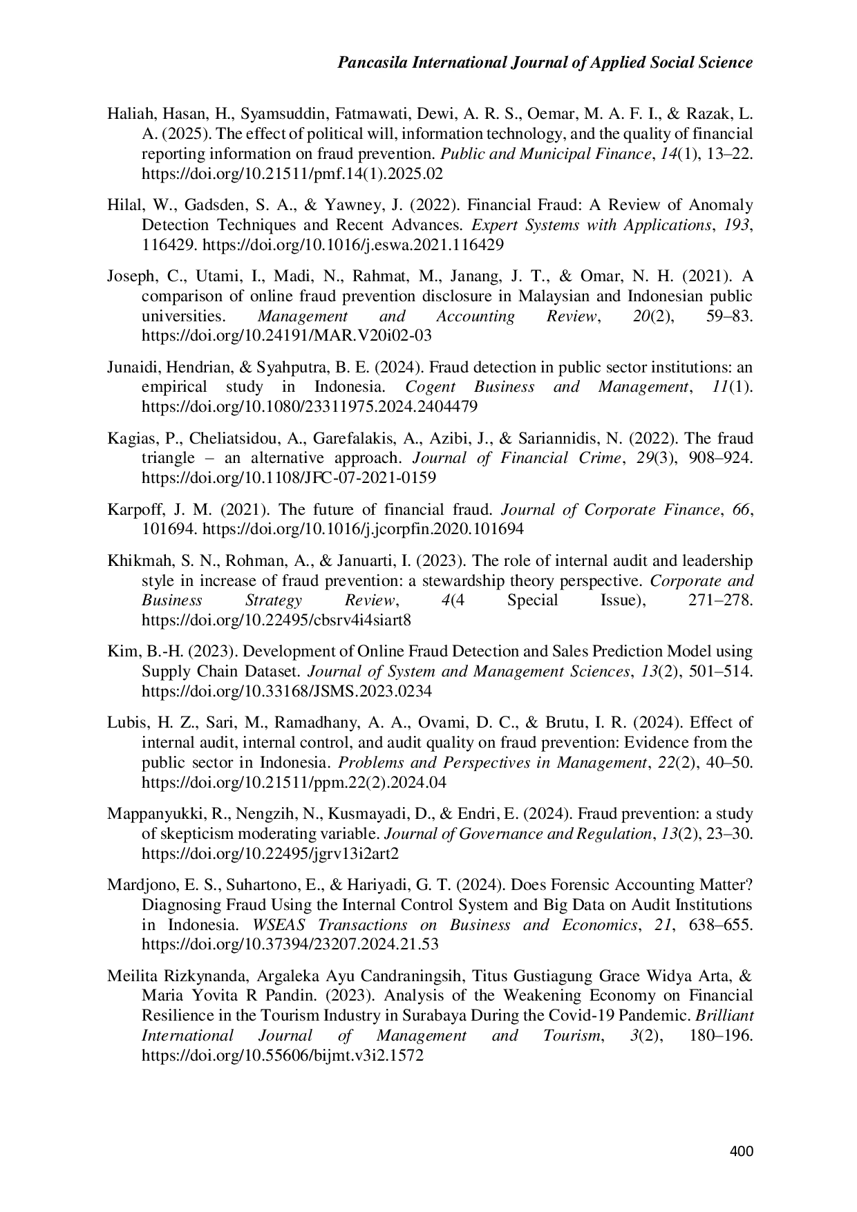 JURIS Global Strategies in Fraud Prevention and Detection A Systematic Review