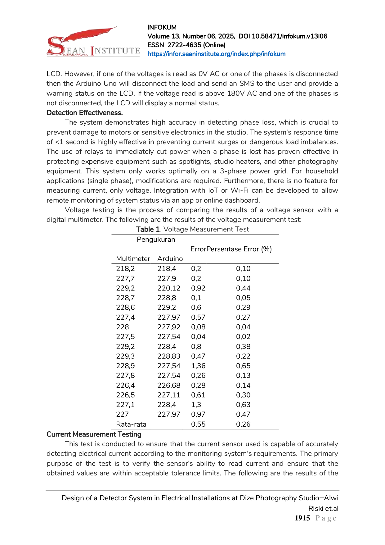 JURIS Design of a Detector System in Electrical Installations at Dize Photography Studio