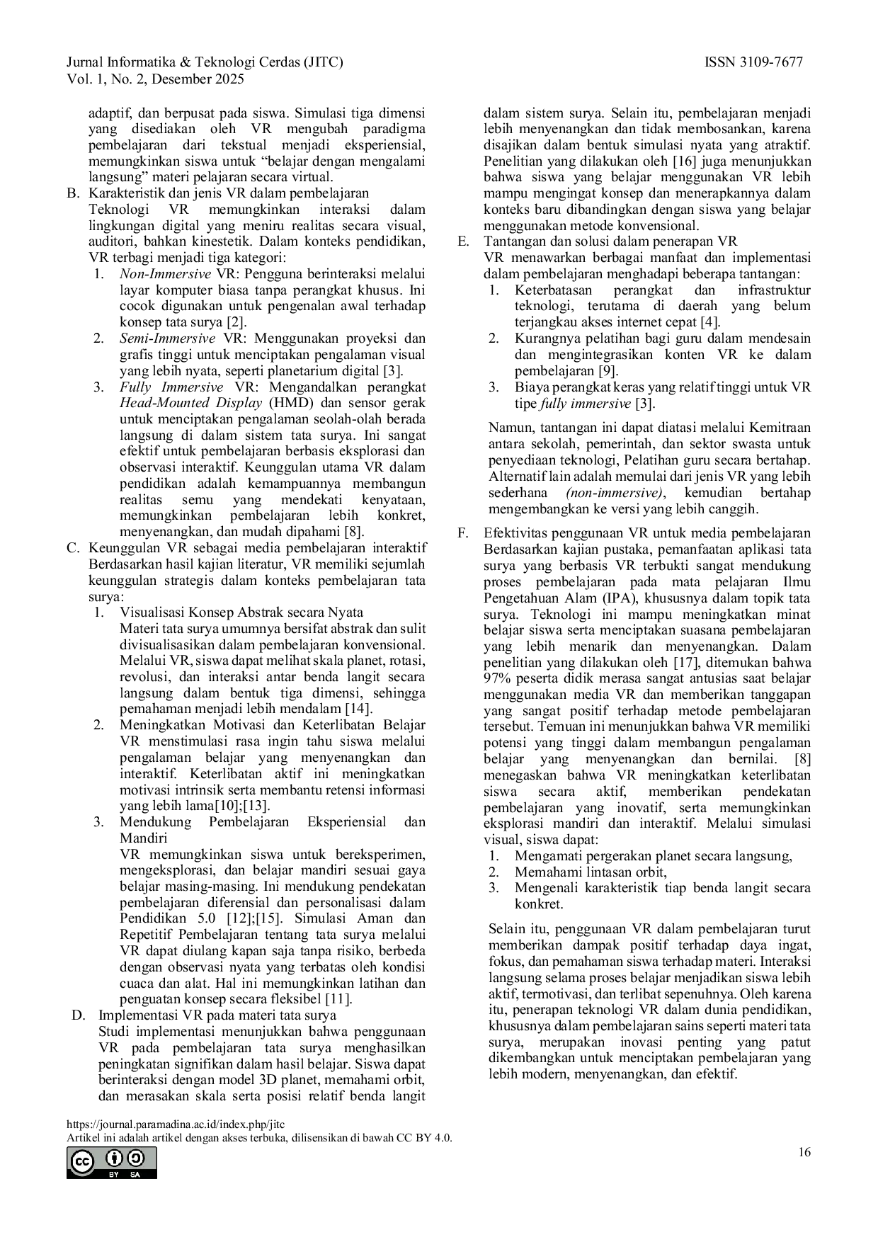 JURIS Virtual Reality sebagai Media Pembelajaran Interaktif pada Materi Tata Surya Solusi Edukasi Modern di Era Pendidikan 5 0