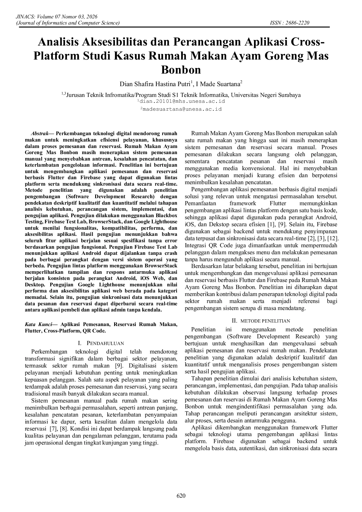JURIS Analisis Aksesibilitas dan Perancangan Aplikasi Cross Platform Studi Kasus Rumah Makan Ayam Goreng Mas Bonbon