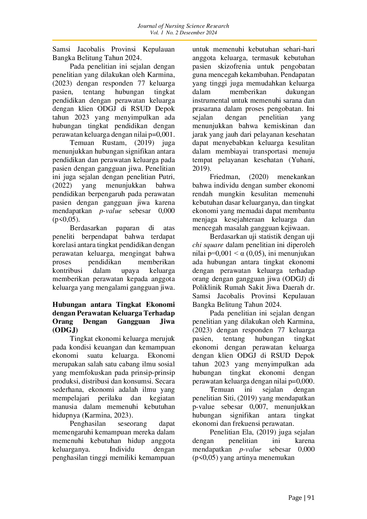 JURIS Faktor Faktor Yang Berhubungan Dengan Perawatan Keluarga Terhadap Orang Dengan Gangguan Jiwa OdGj