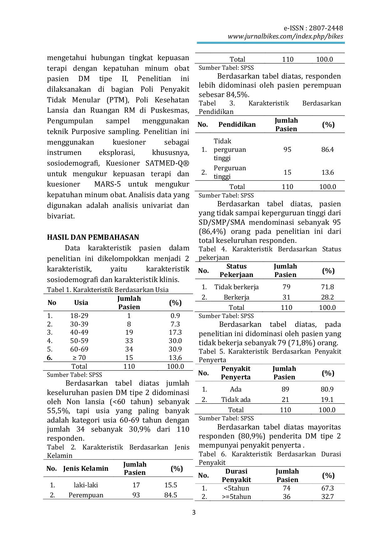 JURIS Hubungan Tingkat Kepuasan Terapi Terhadap Kepatuhan Minum Obat Pasien Diabetes Melitus Tipe II di Puskesmas X di Banten Tahun 2024