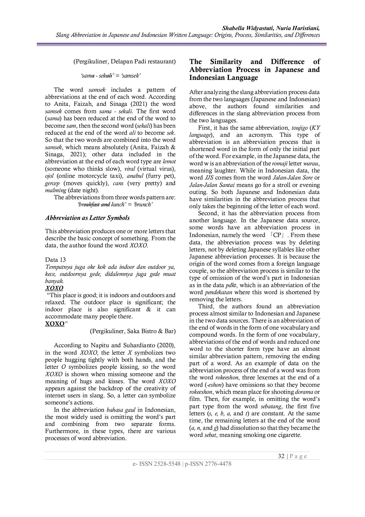 JURIS Slang Abbreviation in Japanese and Indonesian Written Language Origins Process Similarities and Differences