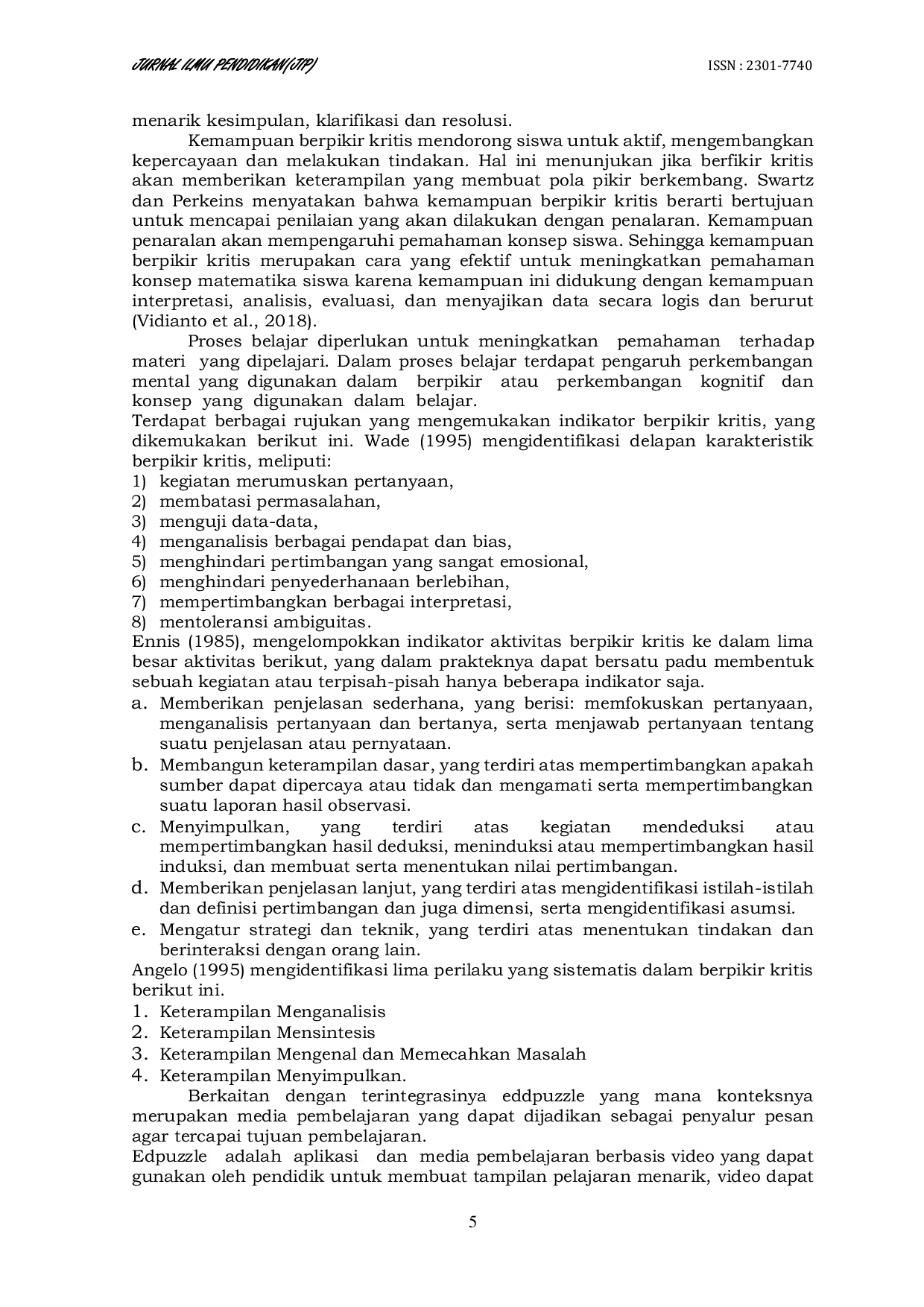 JURIS Merancang Pembelajaran Model Sequenced Terintegrasi Eddpuzzle Terhadap Berpikir Kritis Siswa Sekolah Dasar