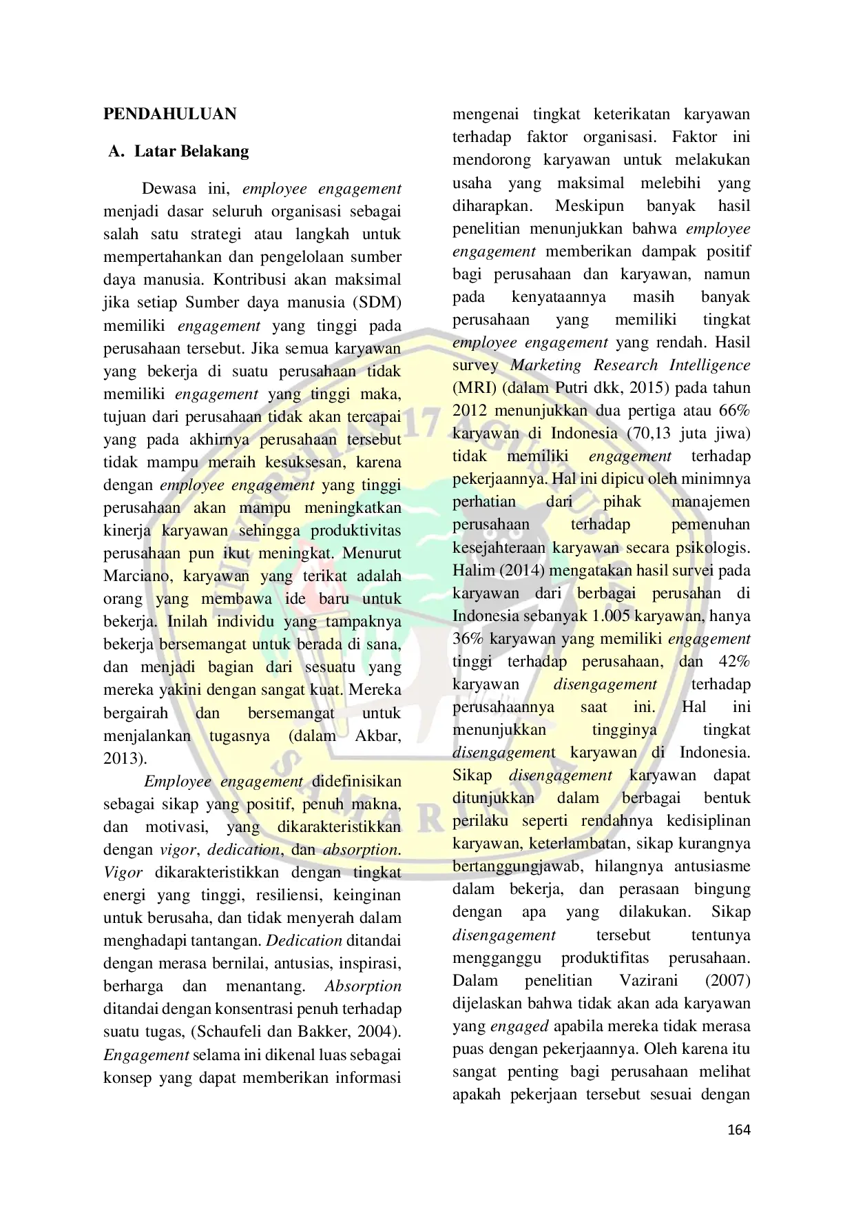 JURIS Pengaruh Perceived Organizational Support Terhadap Employee Engagement Pada Karyawan