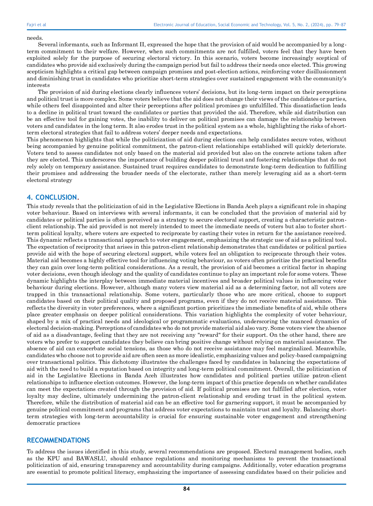 JURIS The Politicization Of Aid In The Electoral Process In Banda Aceh