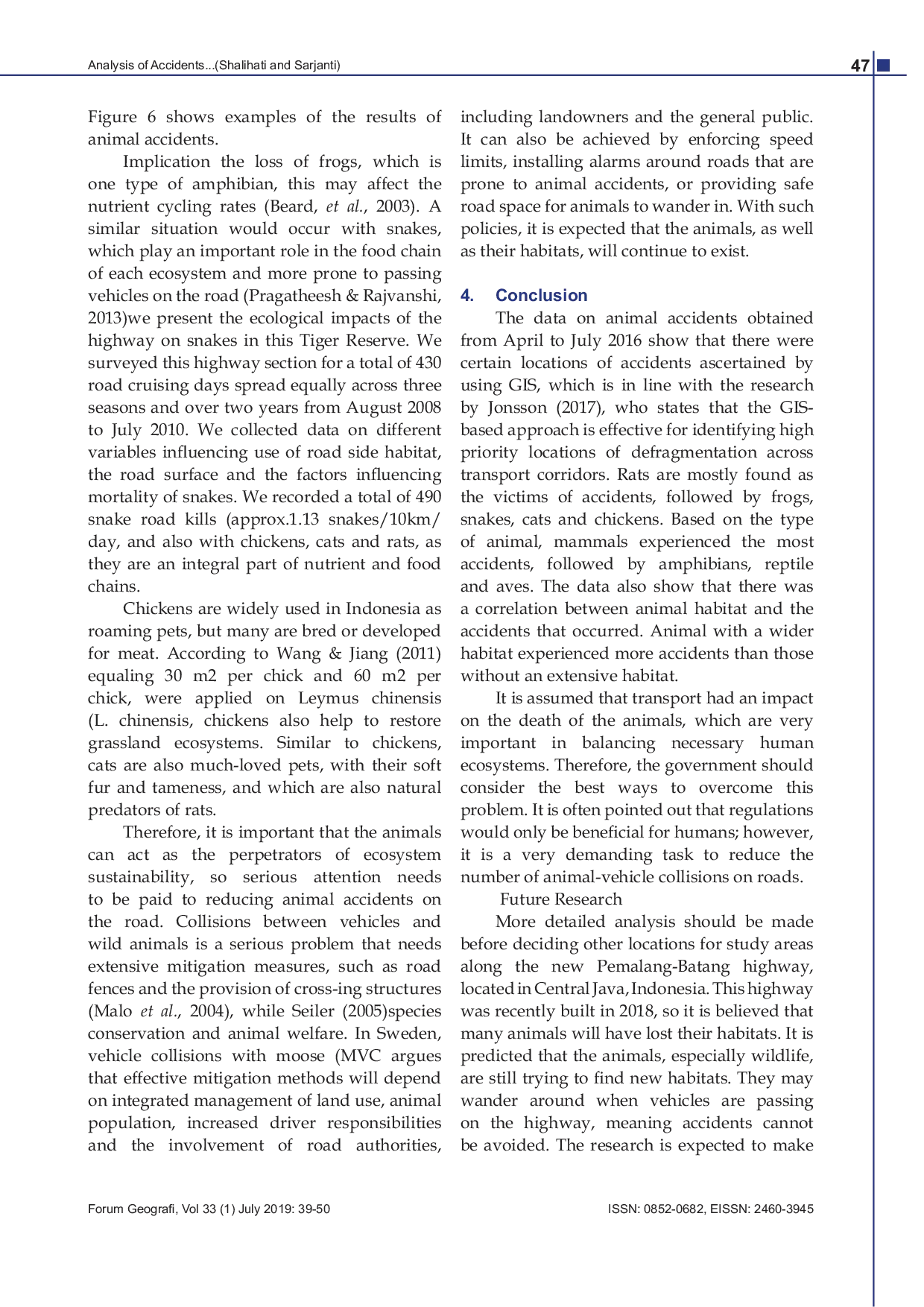 JURIS Analysis of Animal Accidents along the Road of Padamara Karangcegak in Geospatial Perspective