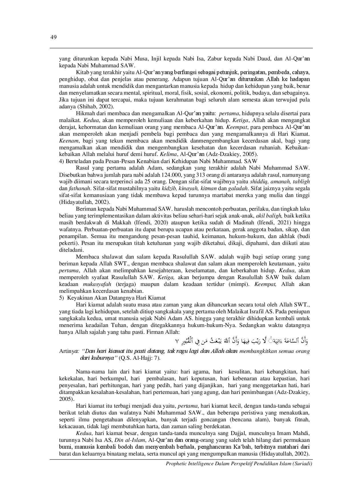 juris Prophetic Intelligence Dalam Perspektif Pendidikan Islam