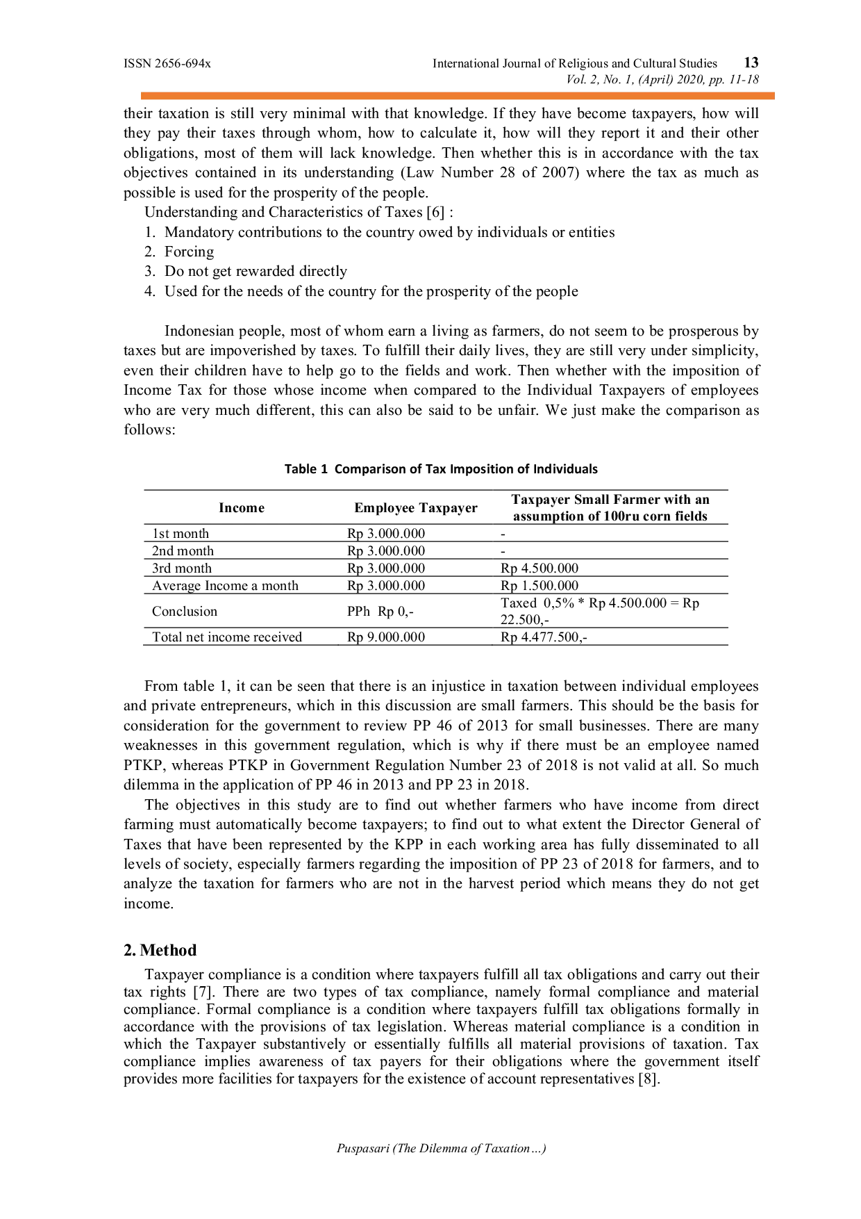 JURIS The Dilemma of Taxation Law for Small Farmer