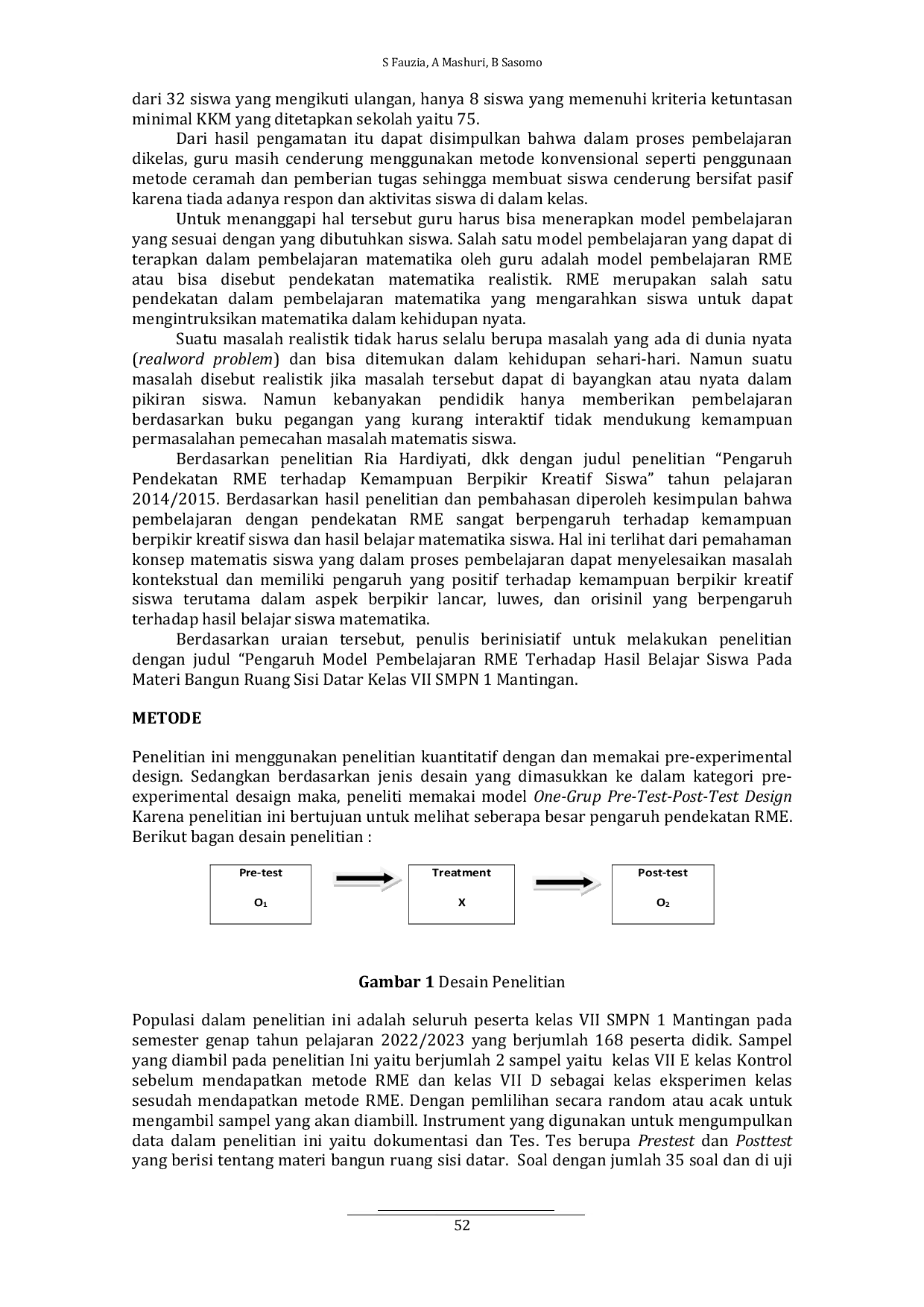 JURIS Pengaruh Pendekatan Realistic Mathematics Education Terhadap Hasil Belajar Siswa Pada Materi Bangun Ruang Sisi Datar