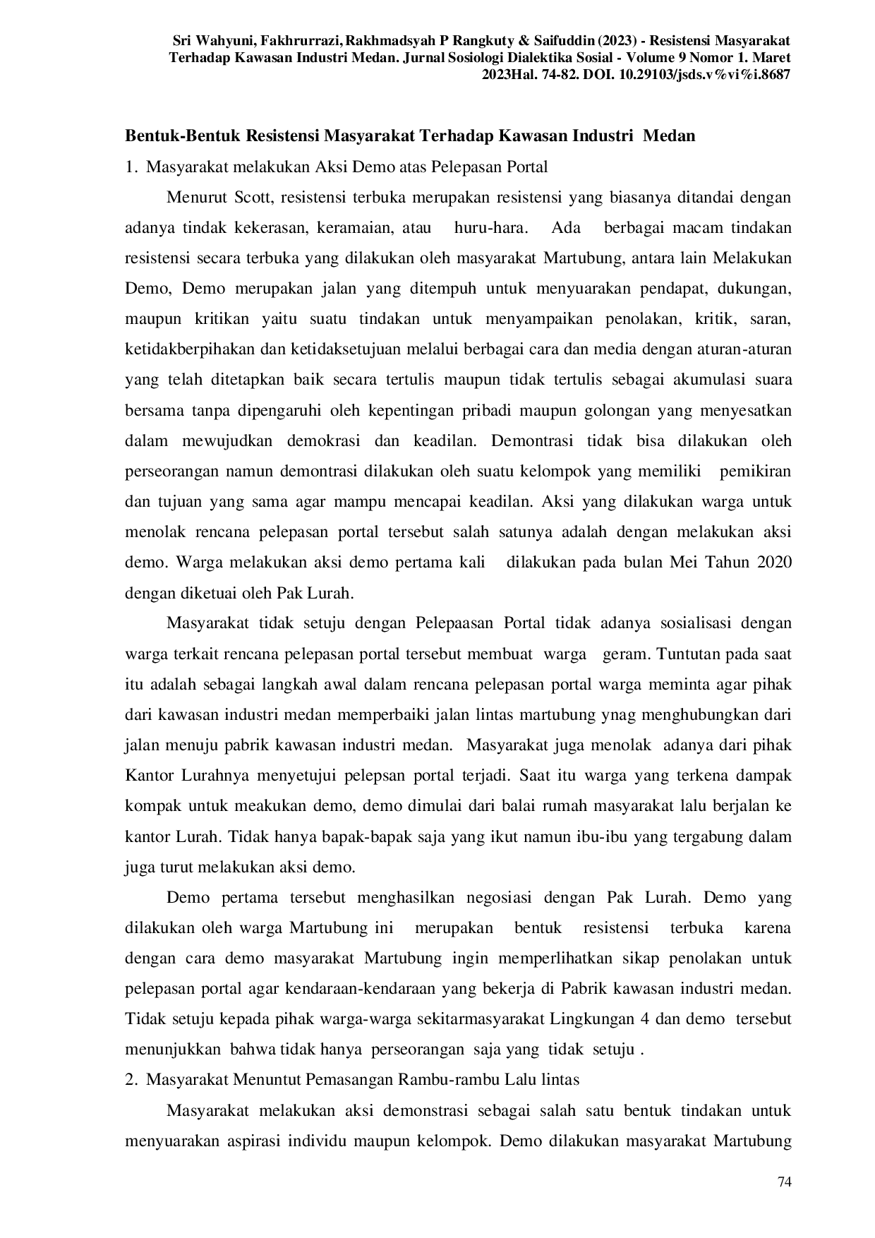 JURIS Resistensi Masyarakat Terhadap Kawasan Industri Medan