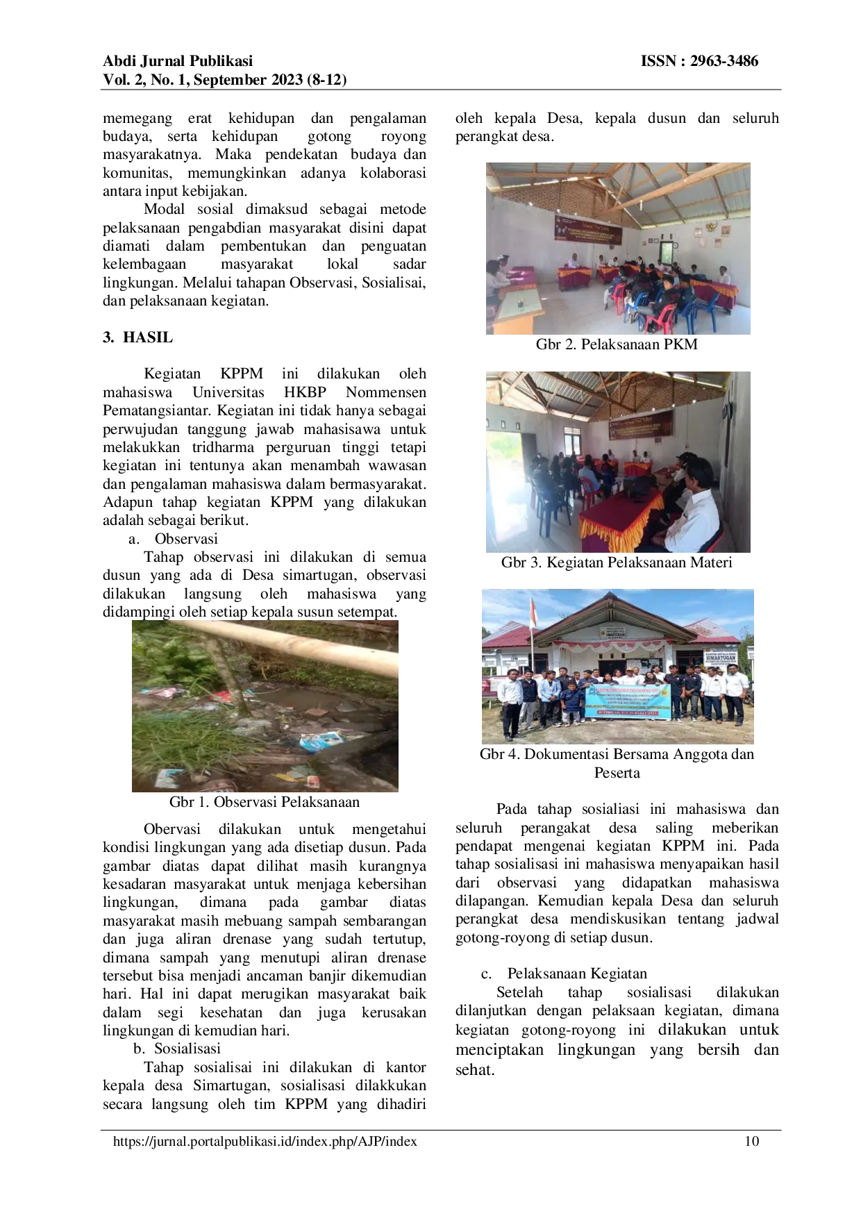 juris Meningkatkan Kesadaran Masyarakat Pentingnya Lingkungan Yang Bersih Di Desa Simartugan