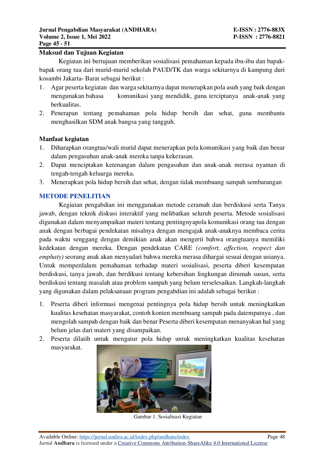 JURIS Pola Komunikasi Orang Tua dengan Anak Usia Dini dan Mendidik dengan Hati Serta Meningkatkan Minat Membaca di Usia Dini