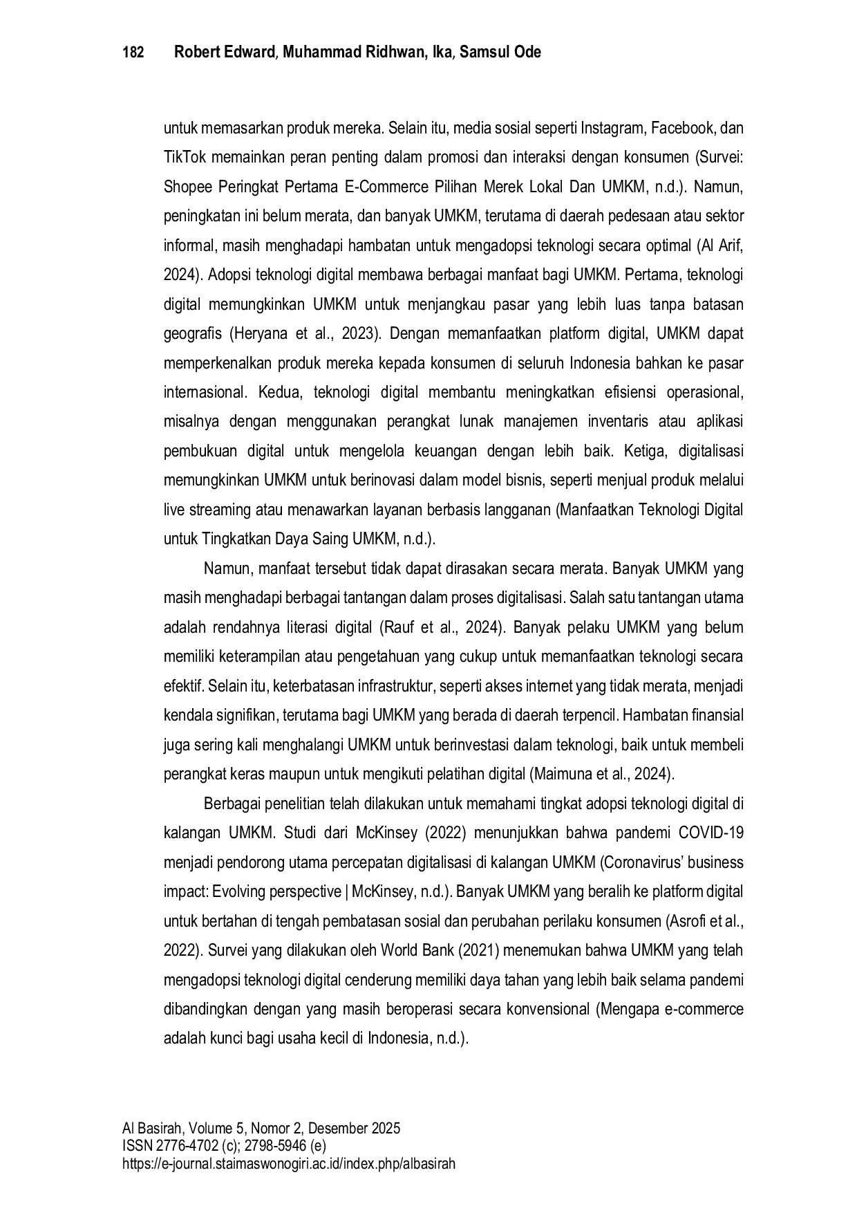 JURIS Pengembangan Bisnis Umkm Secara Digitalisasi Di Kelurahan Cibaru Cilincing