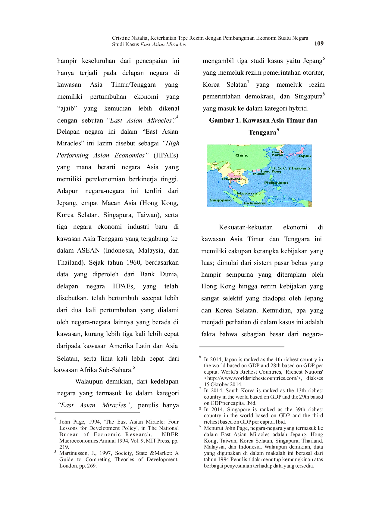 juris Keterkaitan Tipe Rezim dengan Pembangunan Ekonomi Suatu Negara Studi Kasus East Asian Miracles