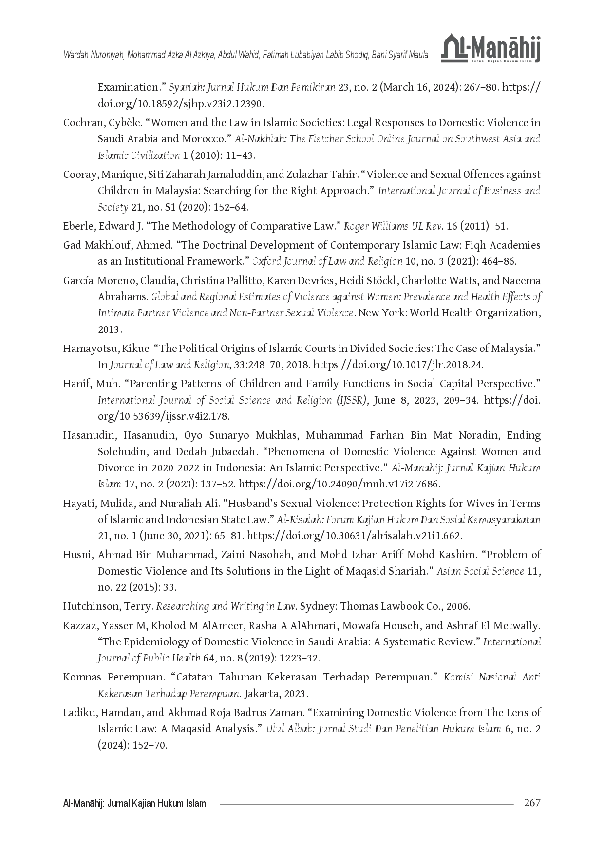 juris Assessing Indonesia and Malaysia s Legal Responsiveness to Domestic Violence Victims within Islamic Law Framework
