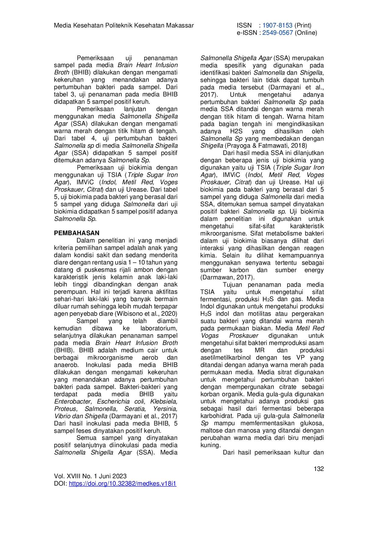 JURIS IDENTIFIKASI BAKTERI Salmonella Sp PADA FESES ANAK DI PUSKESMAS RIJALI AMBON