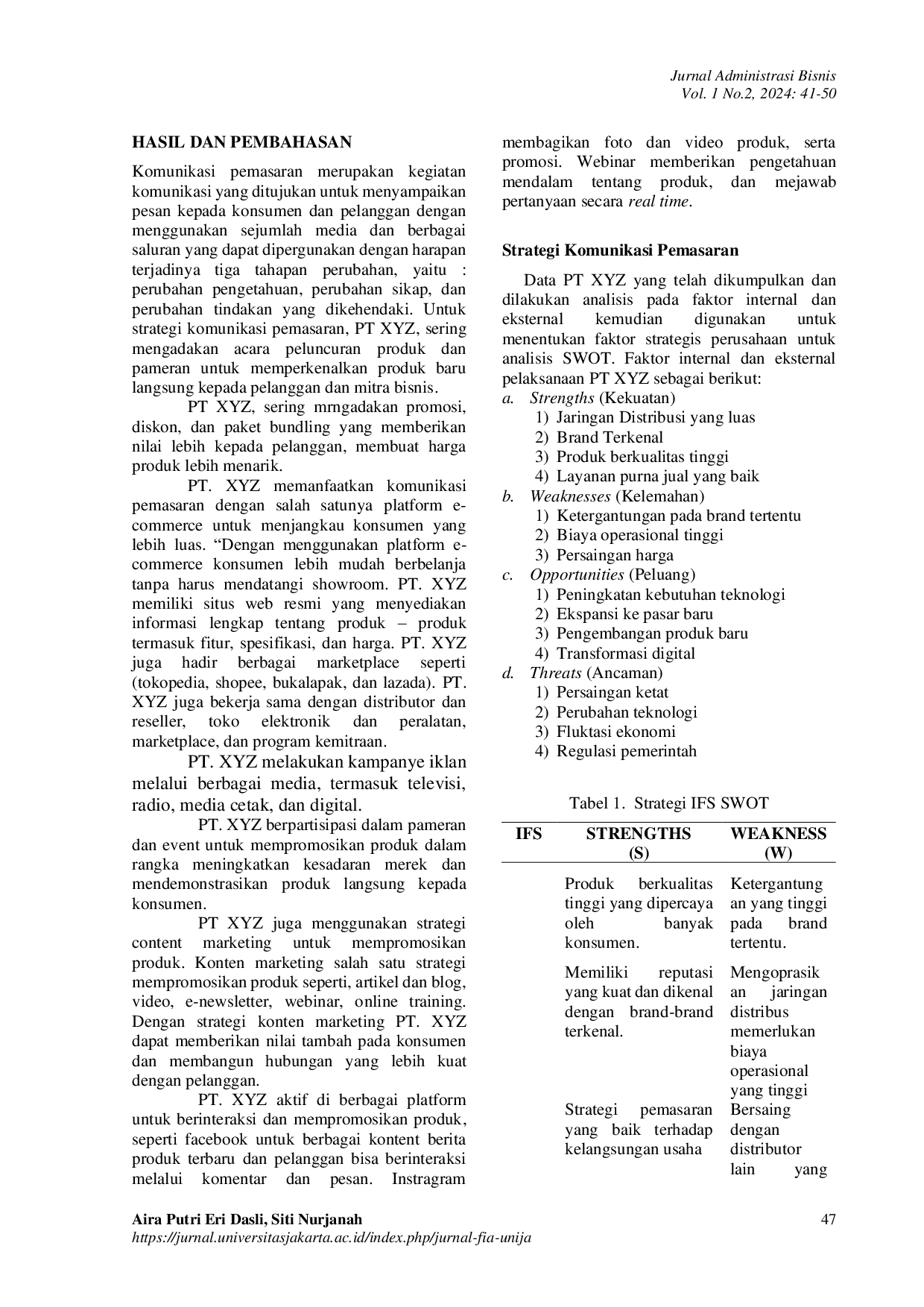 JURIS Strategi Komunikasi Pemasaran dalam Meningkatkan Minat Beli di PT X Y Z