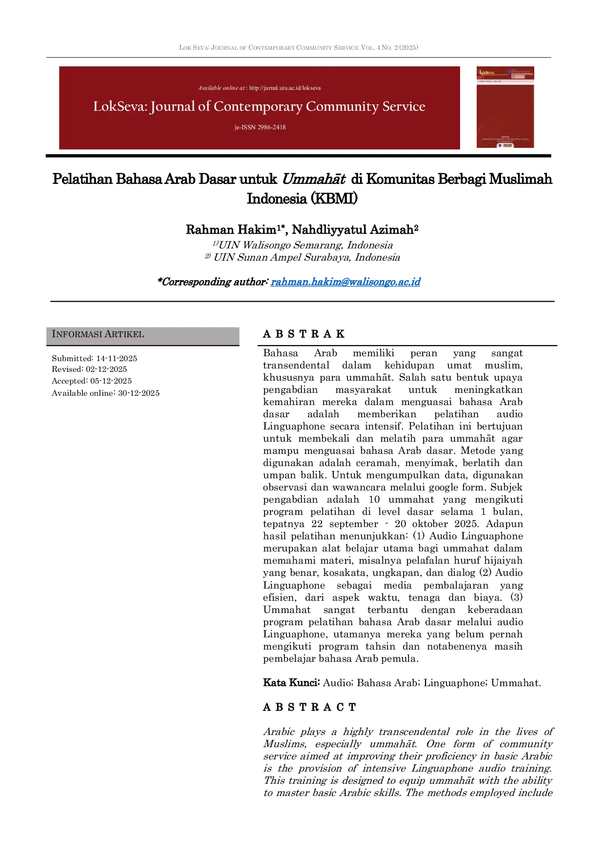 JURIS Pelatihan Bahasa Arab Dasar untuk UmmahAt di Komunitas Berbagi Muslimah Indonesia KBMI