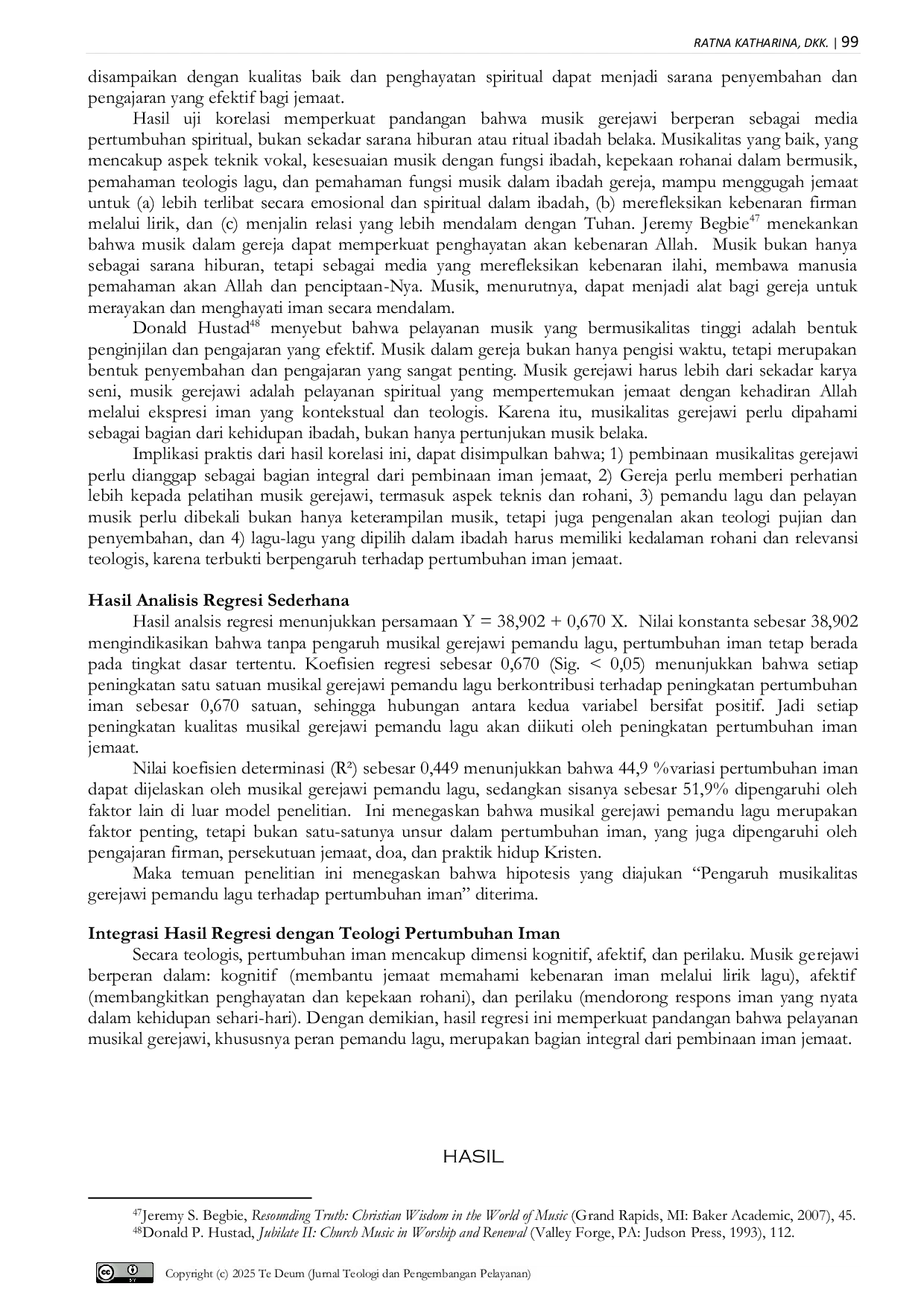 JURIS Pengaruh Musikalitas Gerejawi Pemandu Lagu Terhadap Pertumbuhan Iman Kajian Teologi Praktika
