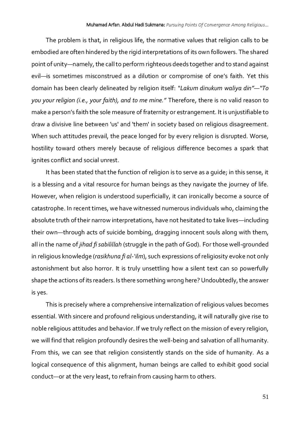 juris Pursuing Points Of Convergence Among Religious Communities