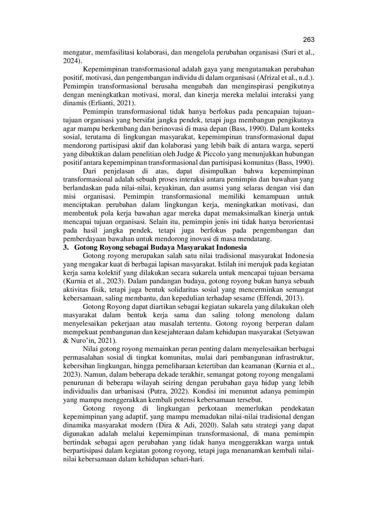 JURIS Kepemimpinan Transfomasional dalam Mendorong Gotong Royong di Kelurahan Bumiayu Kota Dumai