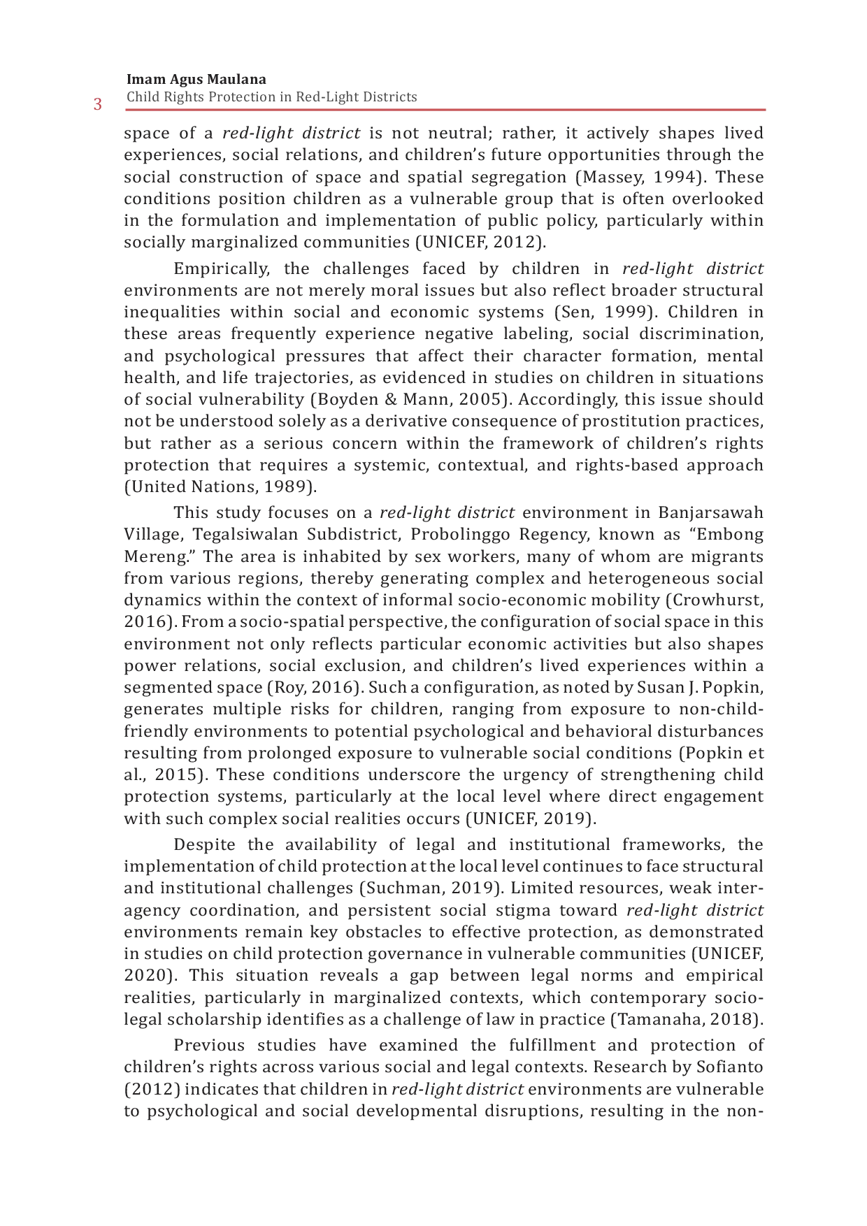 JURIS Rethinking Child Rights Protection in the Embong Mereng Red Light District through Indonesian Law and MaqAid al Sharah