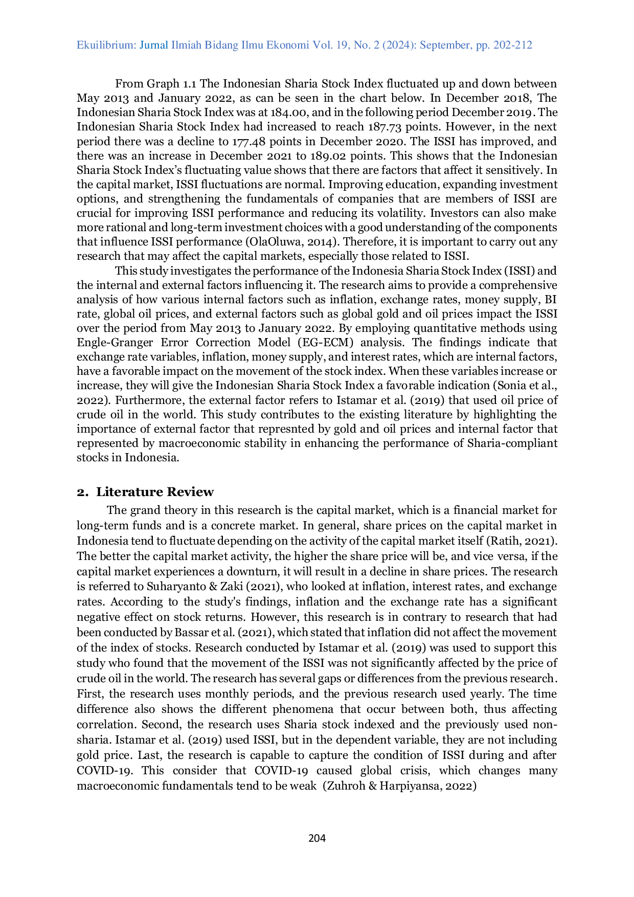 JURIS The Effects of Various Internal and External Factors on the Movement of the Indonesian Sharia Stock Index on the Indonesia Stock Exchange