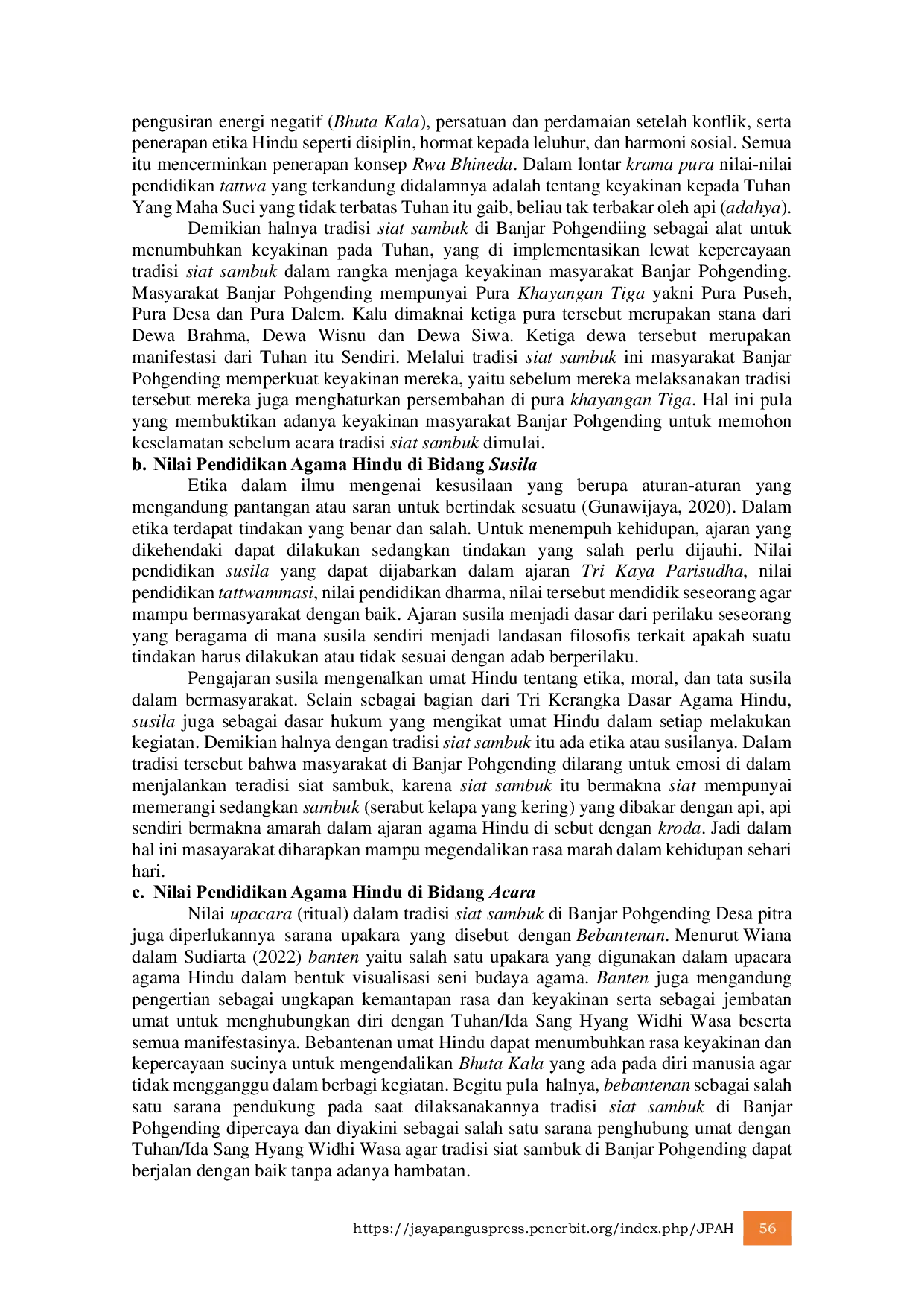 JURIS Tradisi Siat Sambuk di Banjar Pohgending Desa Pitra Ditinjau Dari Nilai Nilai Pendidikan Agama Hindu