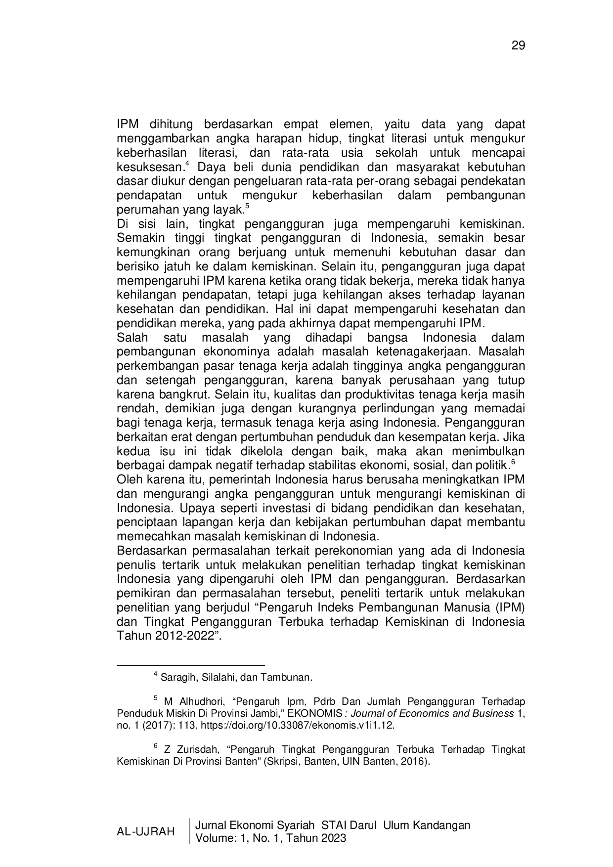 JURIS Pengaruh Indeks Pembangunan Manusia Ipm Dan Tingkat Pengangguran Terbuka Terhadap Kemiskinan Di Indonesia Tahun 2012 2022
