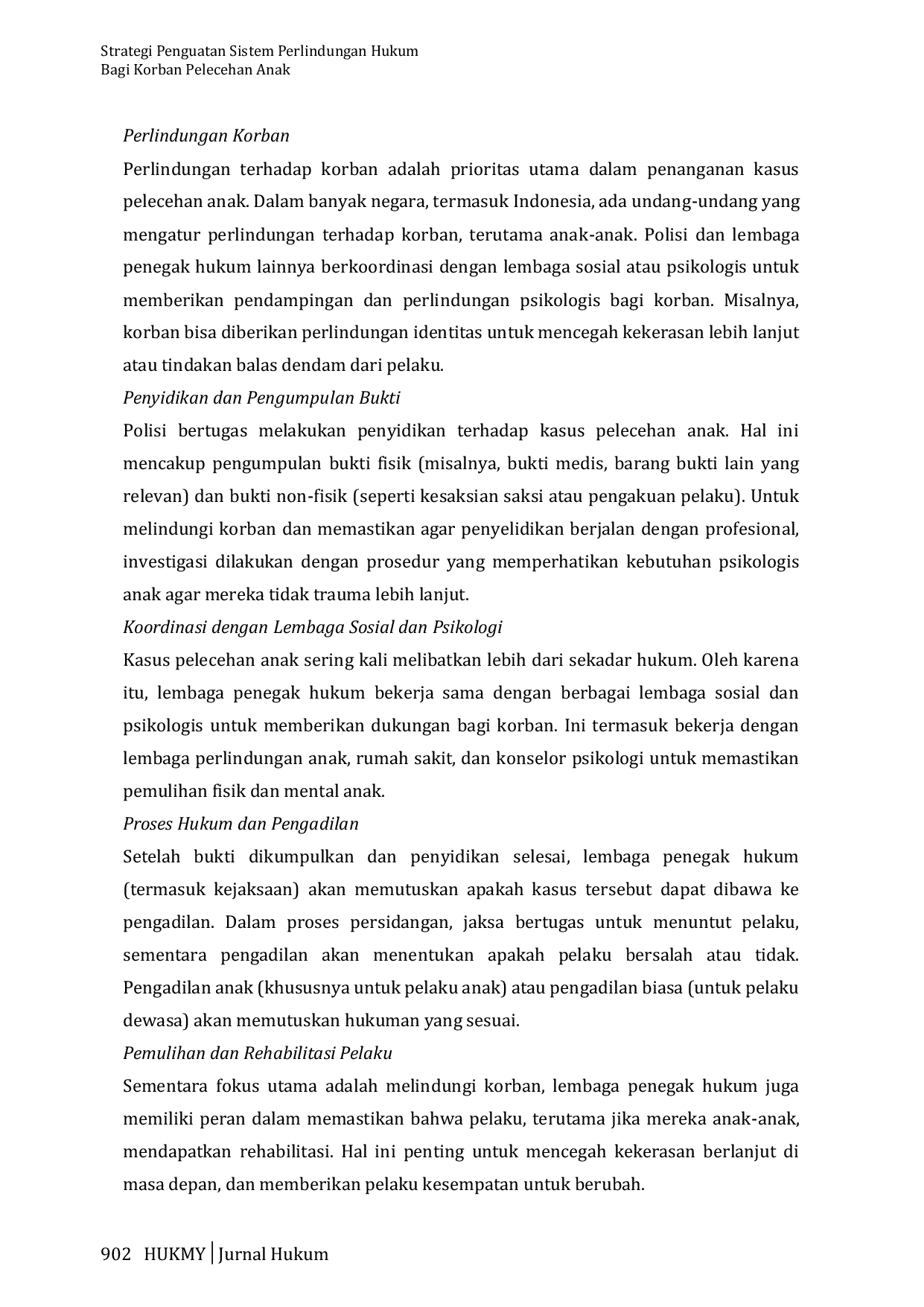 JURIS Strategi Penguatan Sistem Perlindungan Hukum Bagi Korban Pelecehan Anak