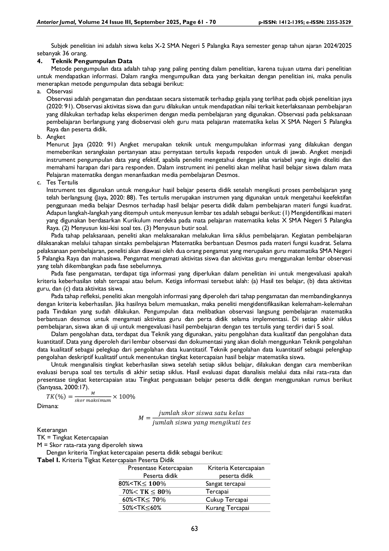 JURIS Penerapan Pembelajaran Matematika Berbasis Desmos pada Materi Fungsi Kuadrat Kelas X SMA Negeri 5 Palangka Raya