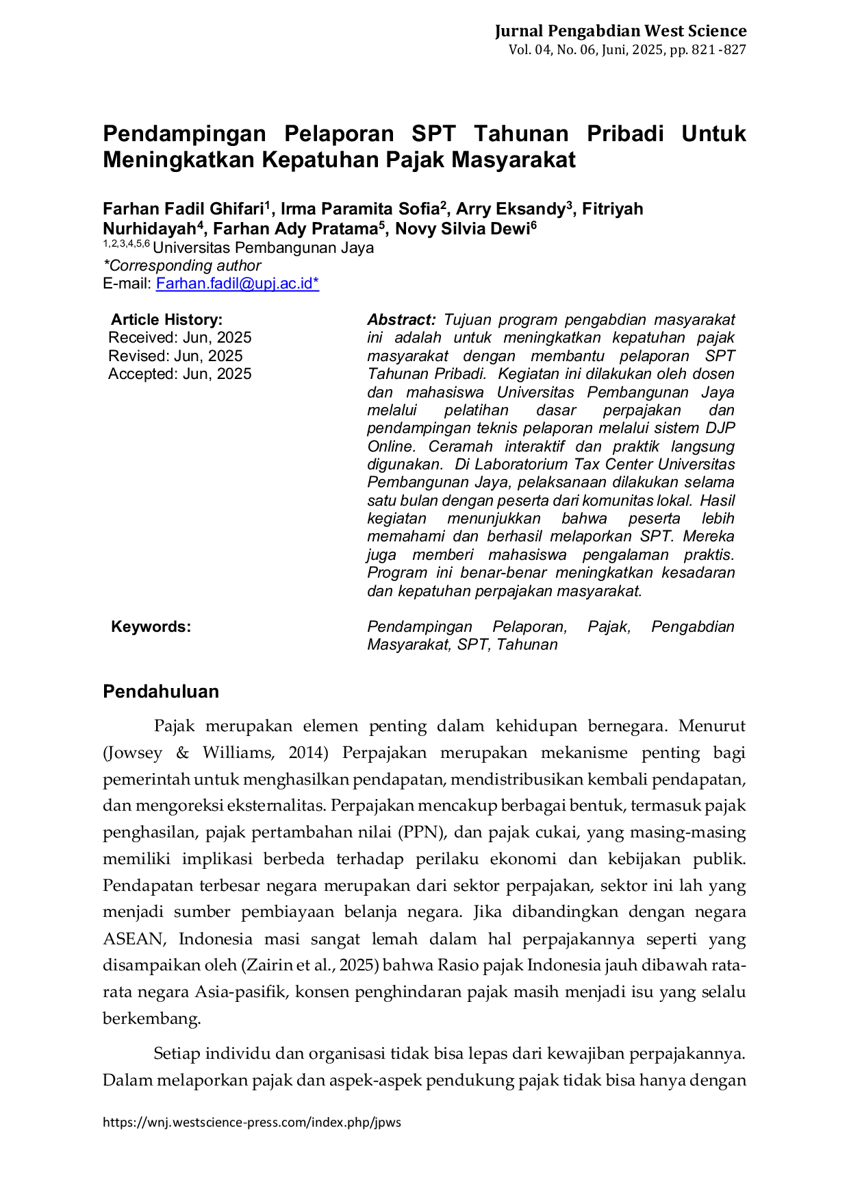 JURIS Pendampingan Pelaporan SPT Tahunan Pribadi Untuk Meningkatkan Kepatuhan Pajak Masyarakat