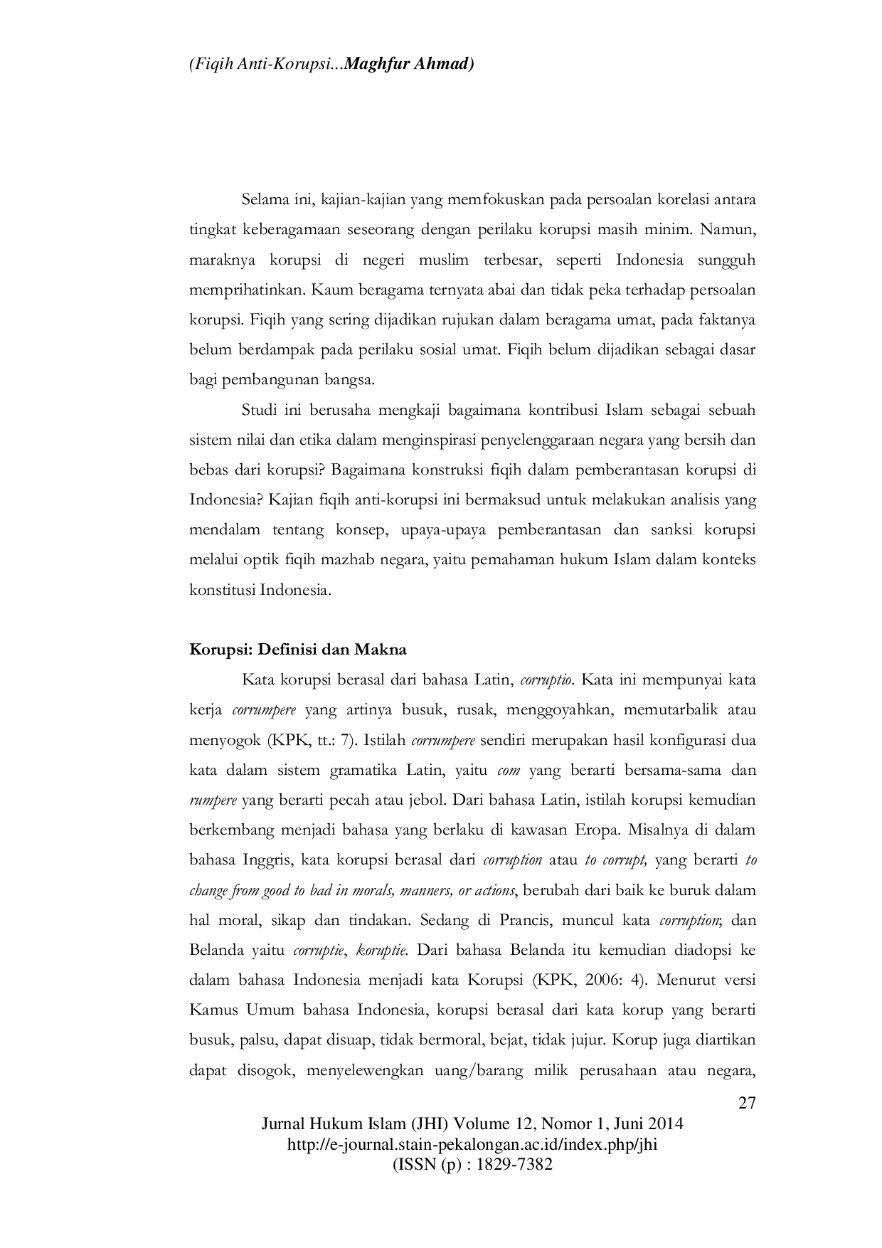 JURIS FIQIH ANTI KORUPSI MAZHAB NEGARA Memadu Hukum Islam dan Hukum Nasional