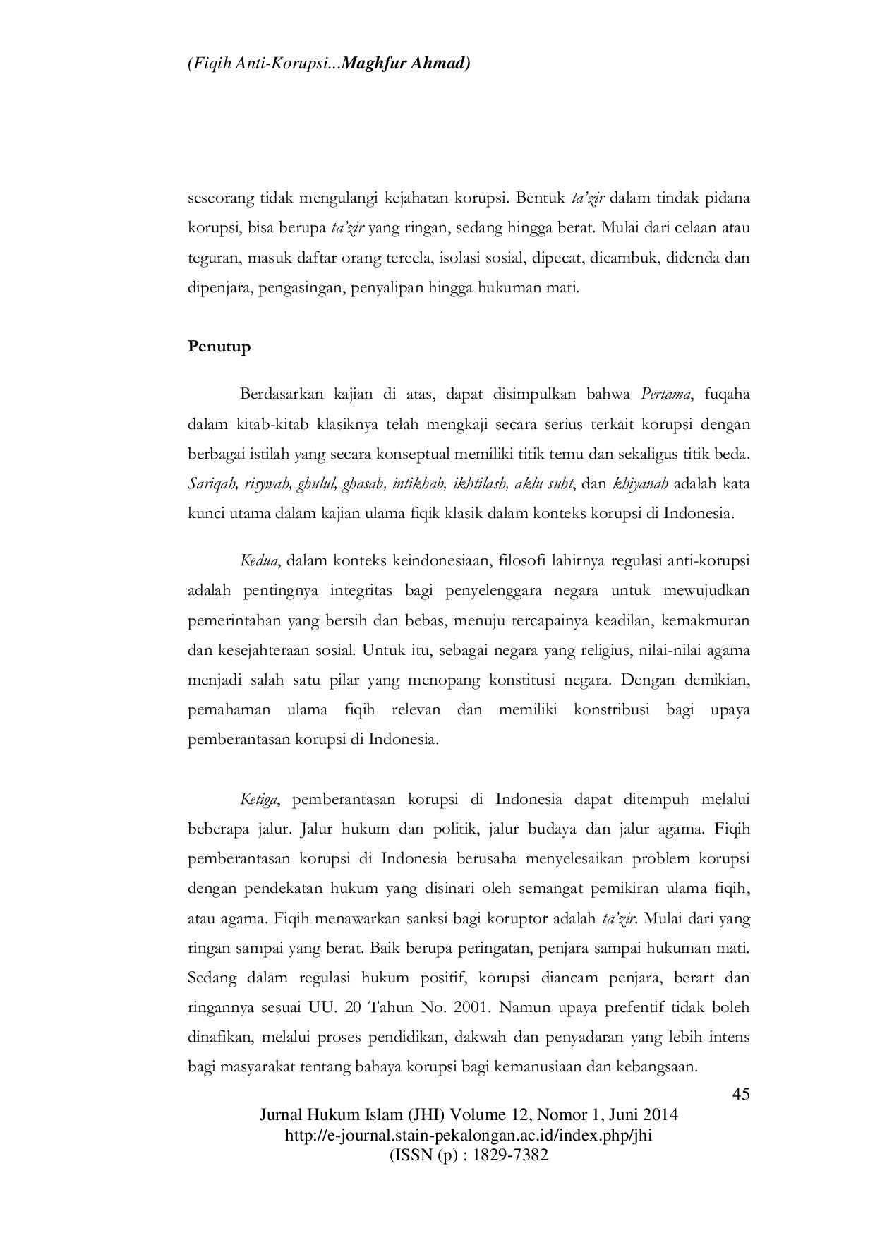 JURIS FIQIH ANTI KORUPSI MAZHAB NEGARA Memadu Hukum Islam dan Hukum Nasional