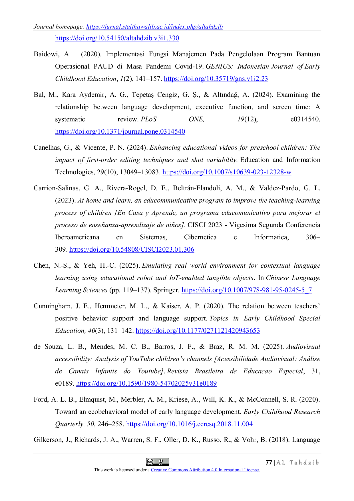 JURIS Experiment on the Effectiveness of Audio Visual TV Media as a Tool for Language Development in Early Childhood