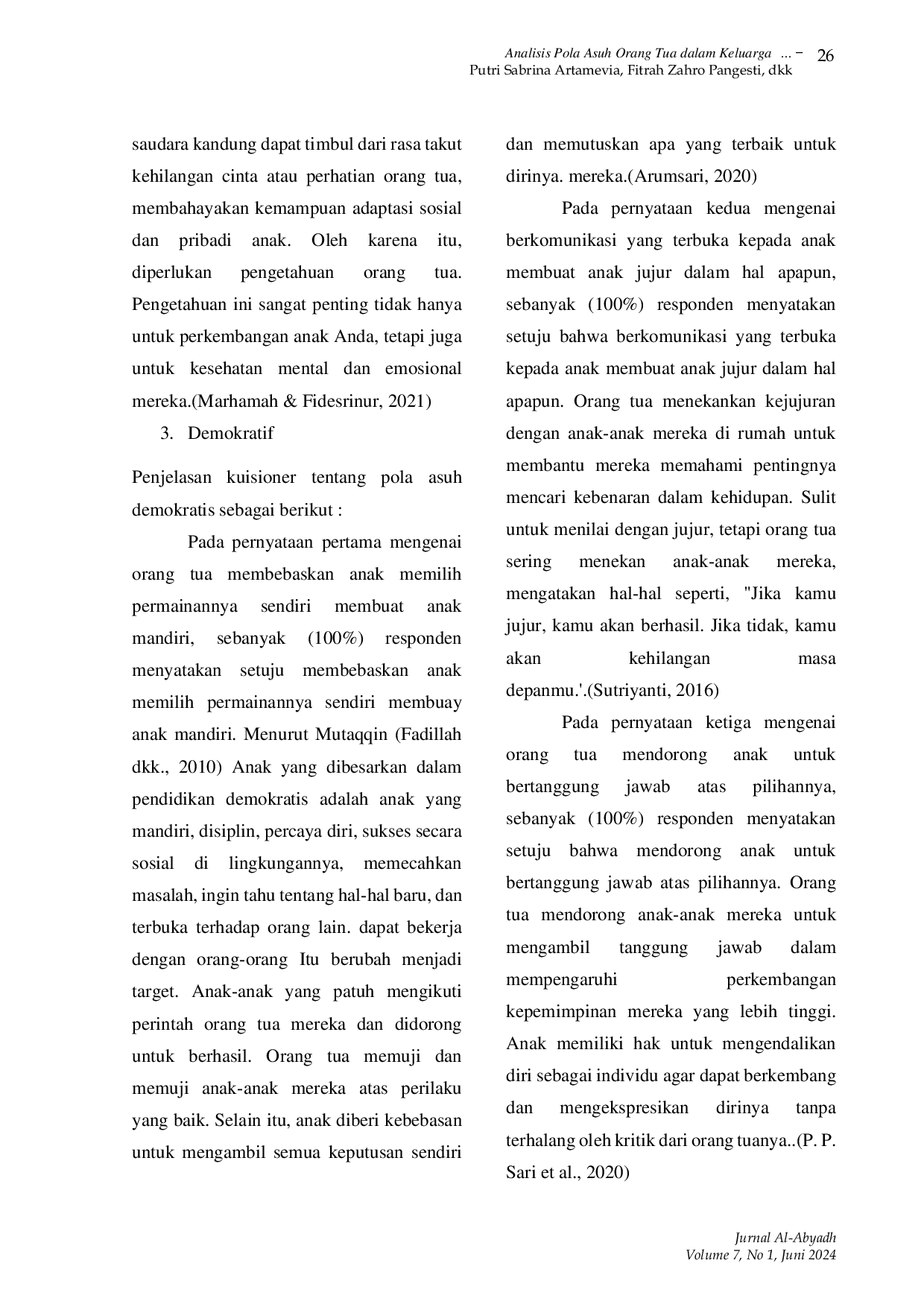 JURIS Analisis Pola Asuh Orang Tua Dalam Keluarga Broken Home Terhadap Perkembangan Sosial Emosional Anak Usia Dini