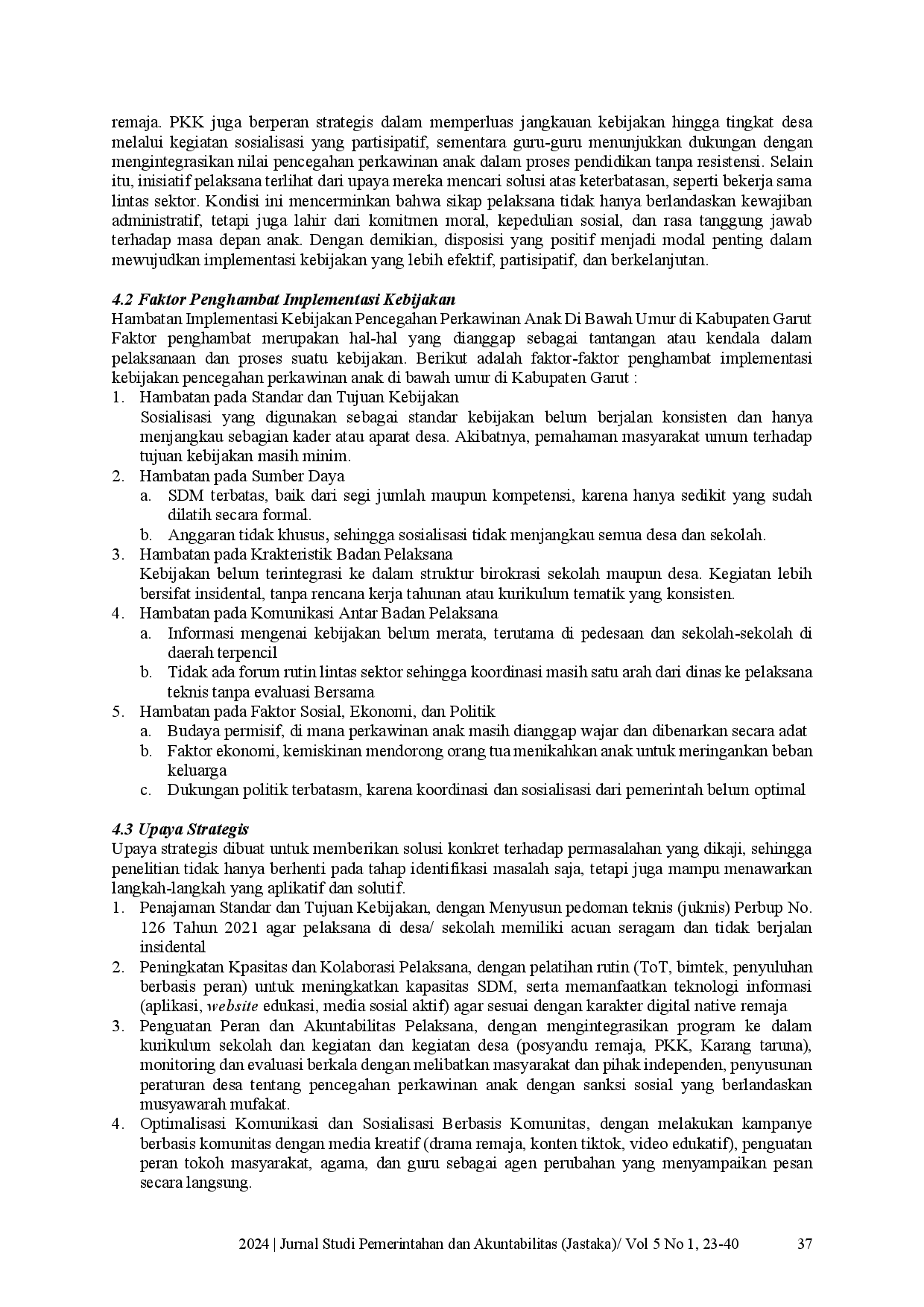 juris Analisis Implementasi Kebijakan Pencegahan Perkawinan Anak Di Bawah Umur di Kabupaten Garut