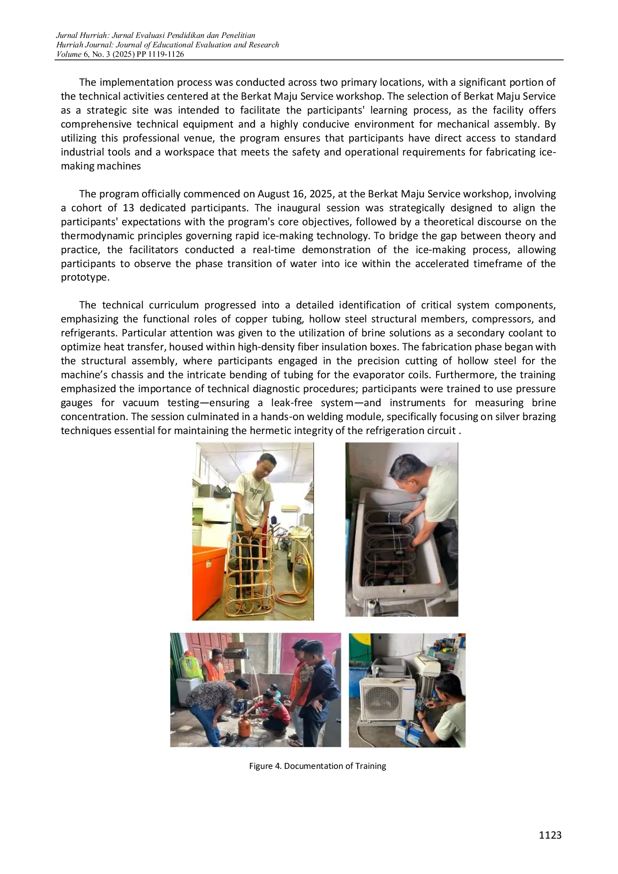 JURIS Training Program on the Fabrication and Maintenance of Rapid Ice Cube Production Systems Utilizing Split Air Conditioner Compressors for the Youth of Reuleut Timu Village