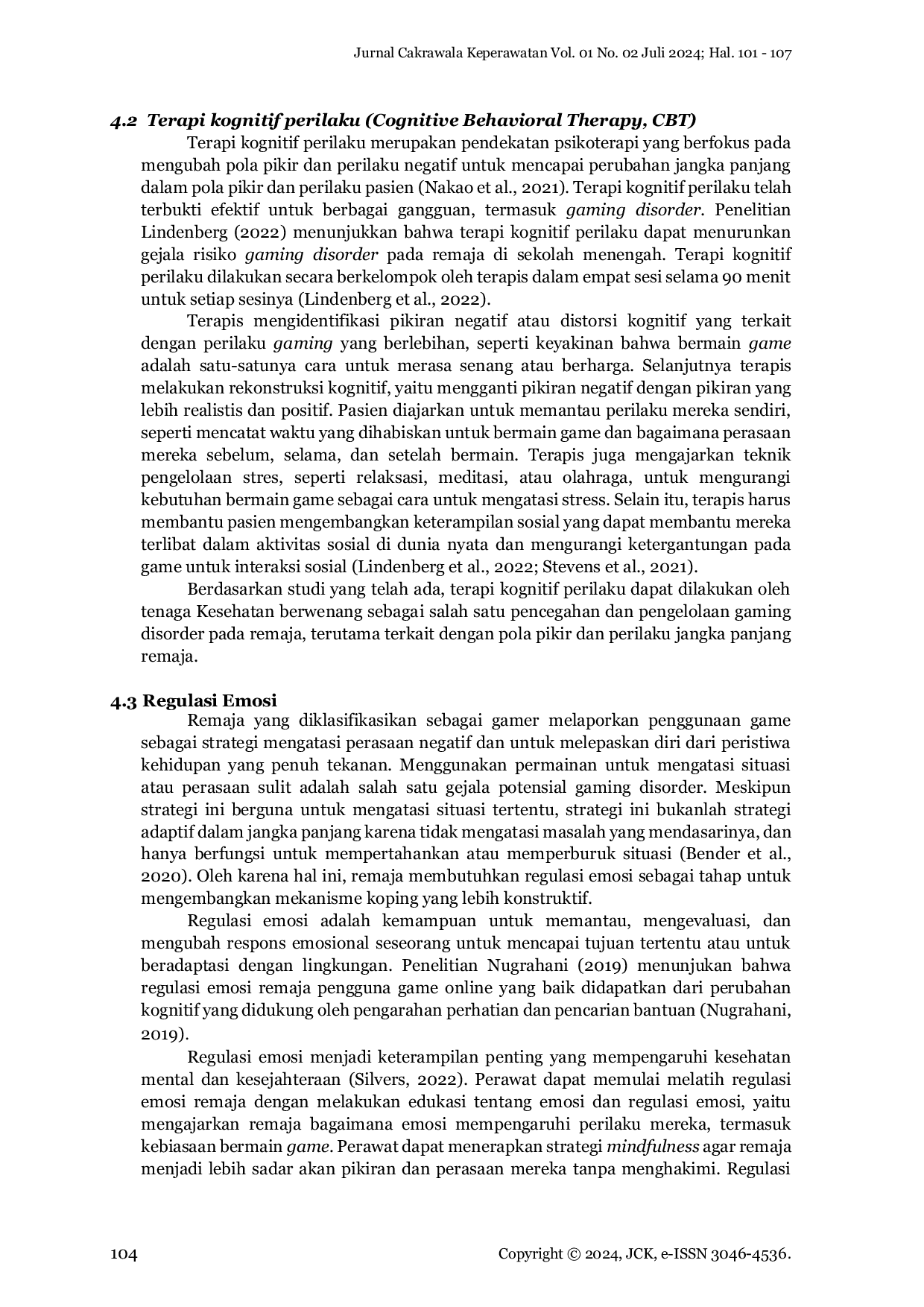 JURIS Upaya Pencegahan Gaming Disorder Pada Remaja Literature Review
