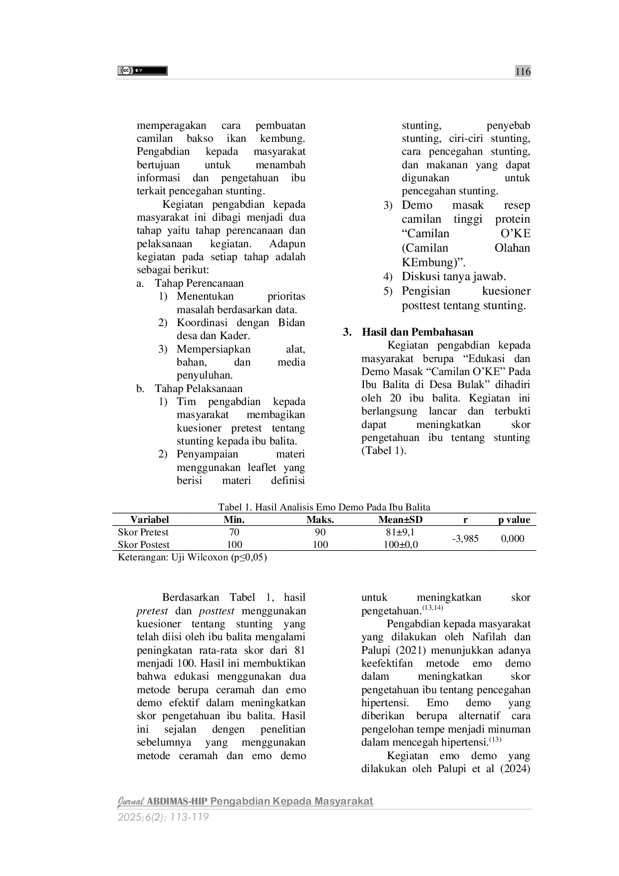 JURIS Edukasi Stunting melalui Emo Demo Camilan O ke pada Ibu Balita di Desa Bulak Rowosari Kendal