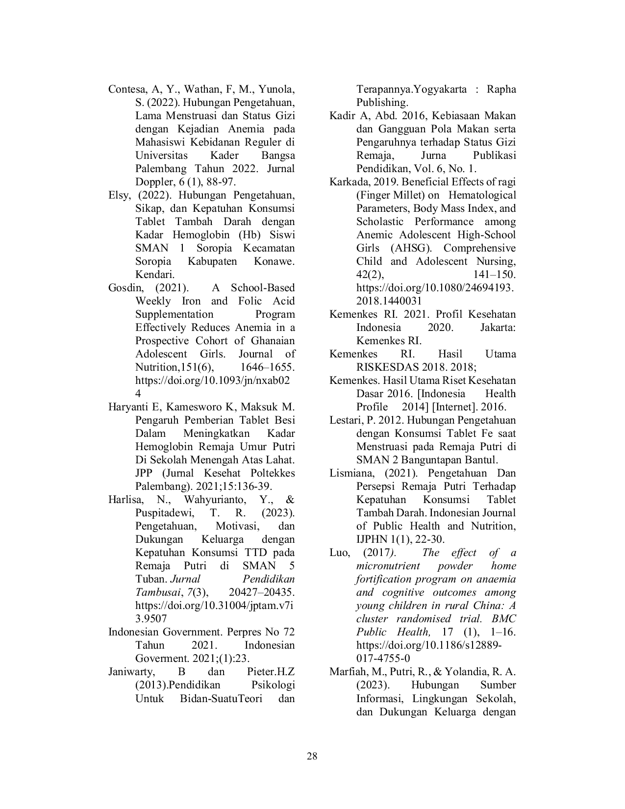 JURIS Gambaran Pengetahuan Dan Kepatuhan Terhadap Konsumsi Tablet Tambah Darah Pada Remaja Putri Di SMA Negeri 1 Unggul Darul Imarah Lampeuneurut Aceh Besar