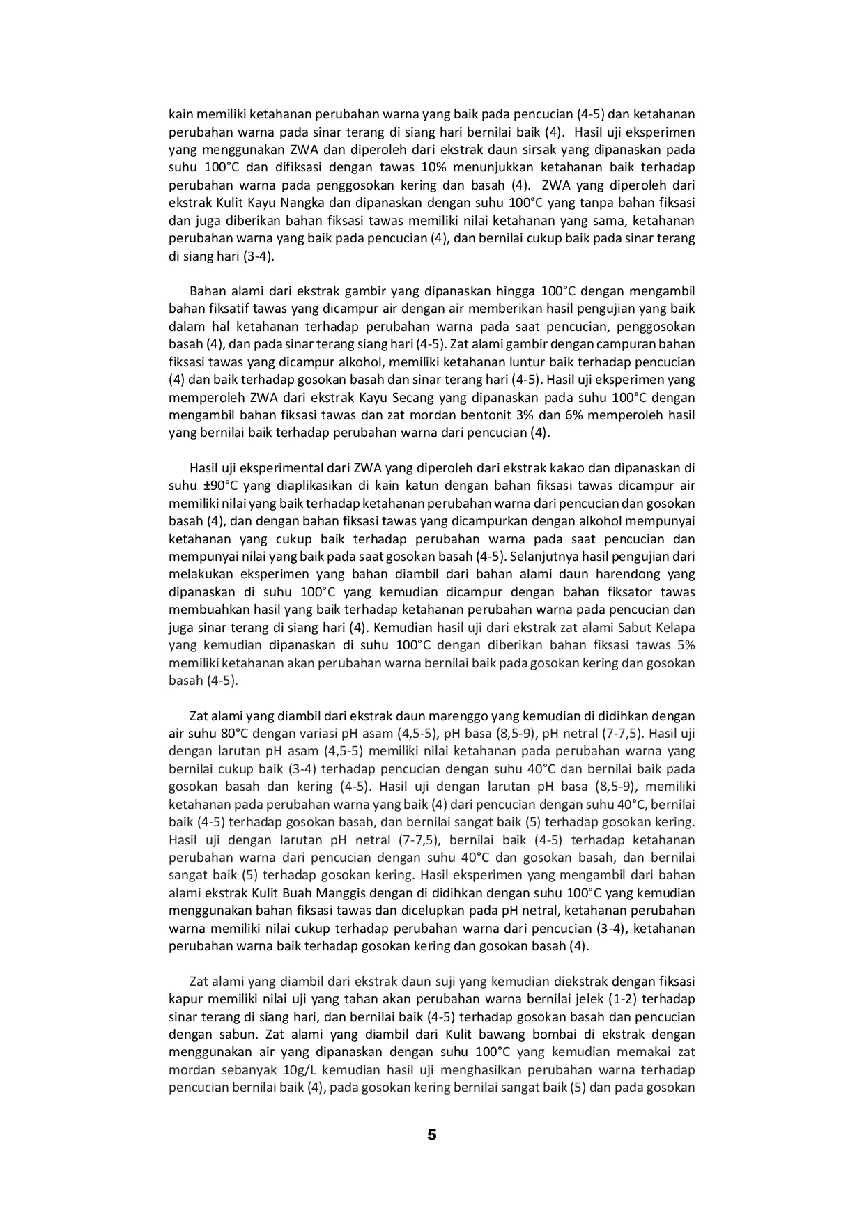 JURIS Studi Literatur Berbagai Zat Warna Alam dan Ketahanannya pada Kain Batik